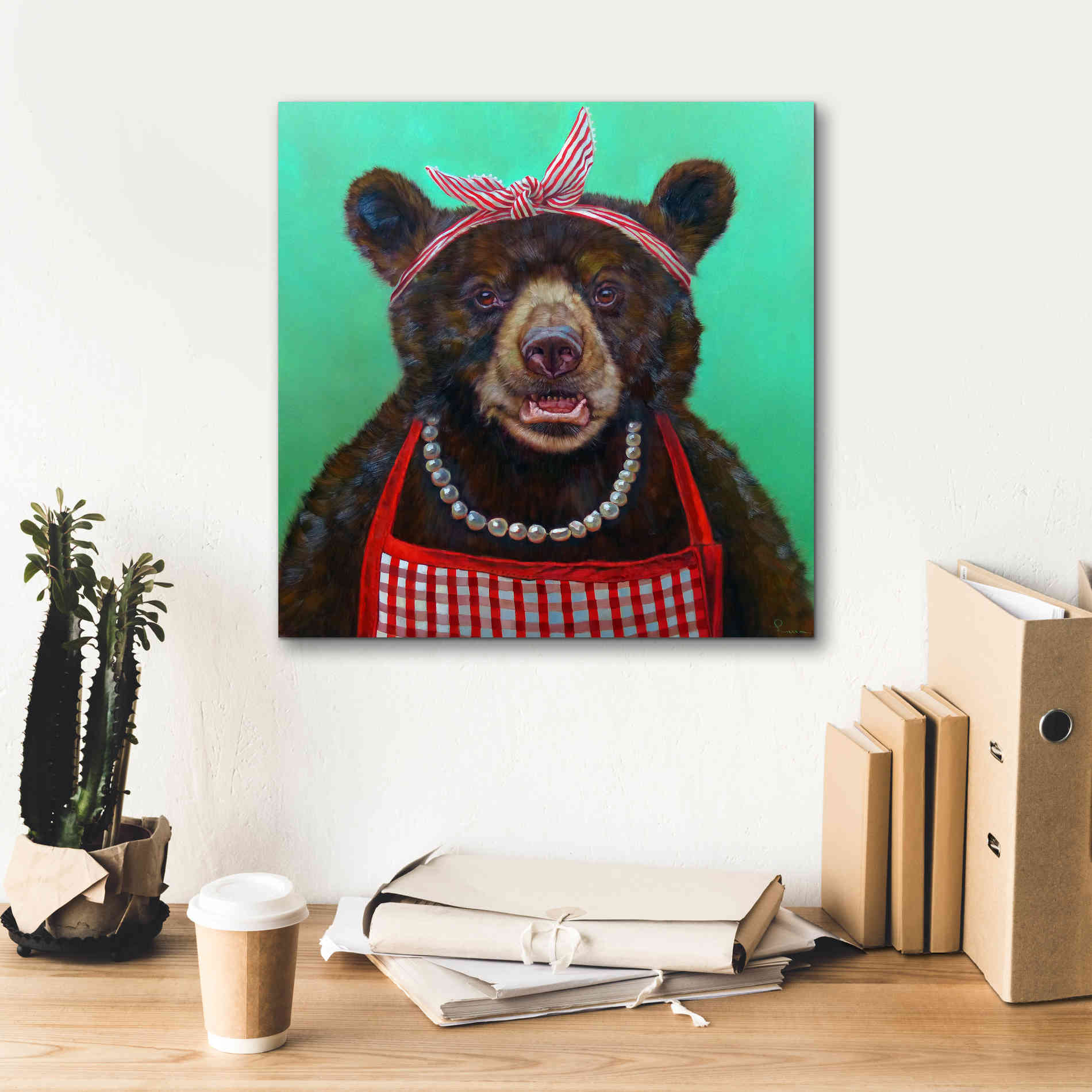 'Mama Bear' by Lucia Heffernan, Canvas Wall Art,18x18