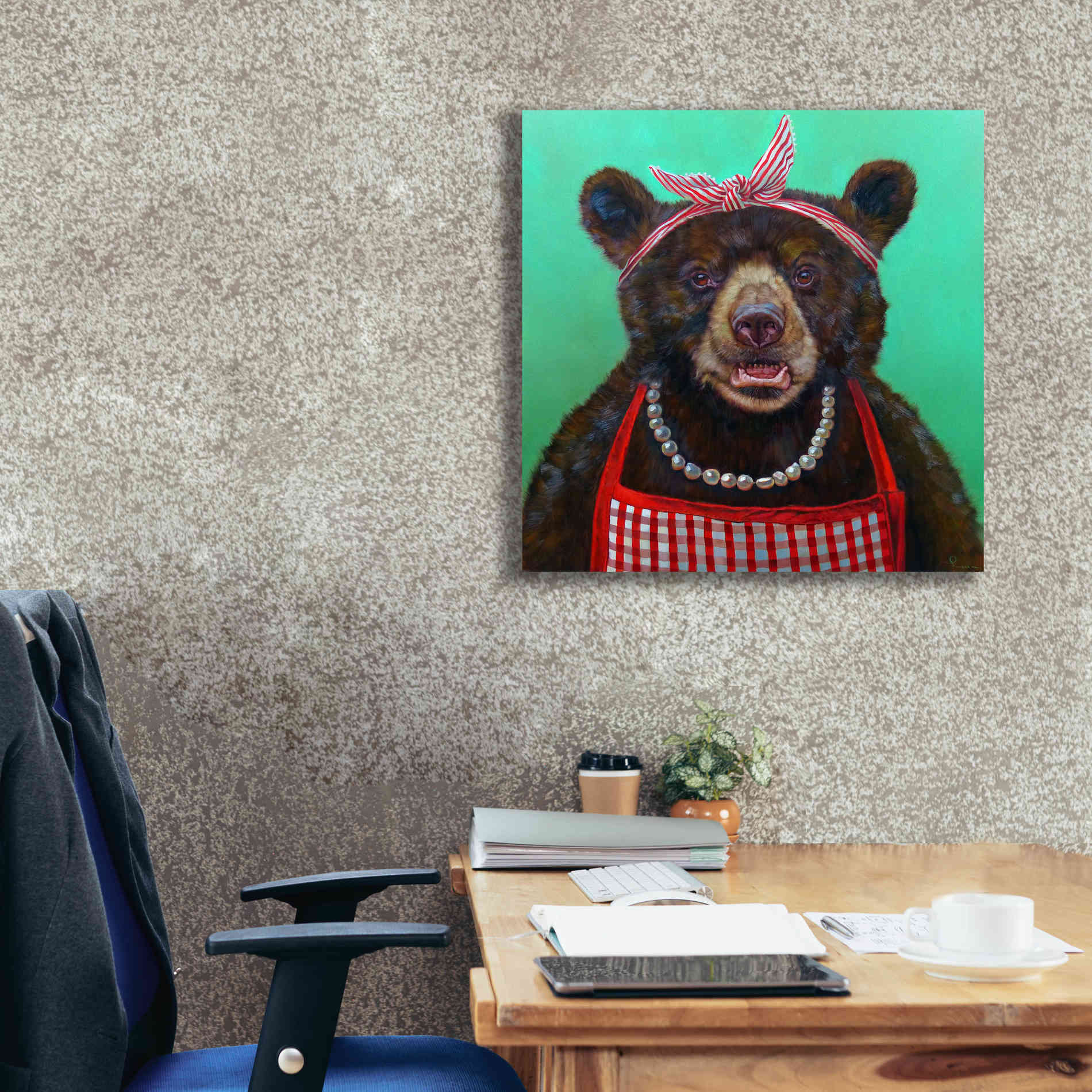 'Mama Bear' by Lucia Heffernan, Canvas Wall Art,26x26