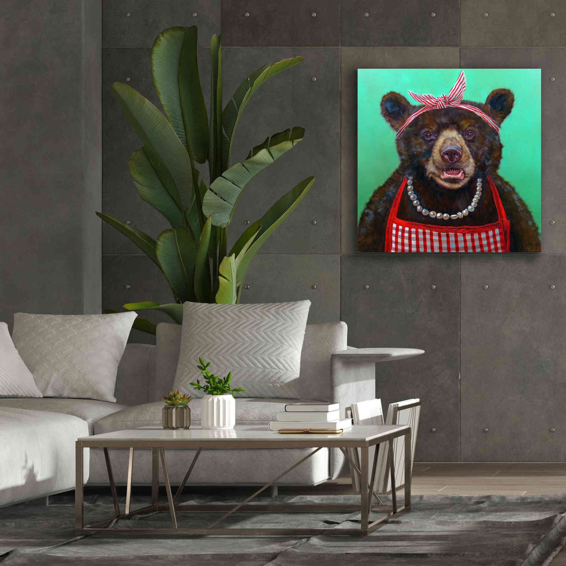 'Mama Bear' by Lucia Heffernan, Canvas Wall Art,37x37