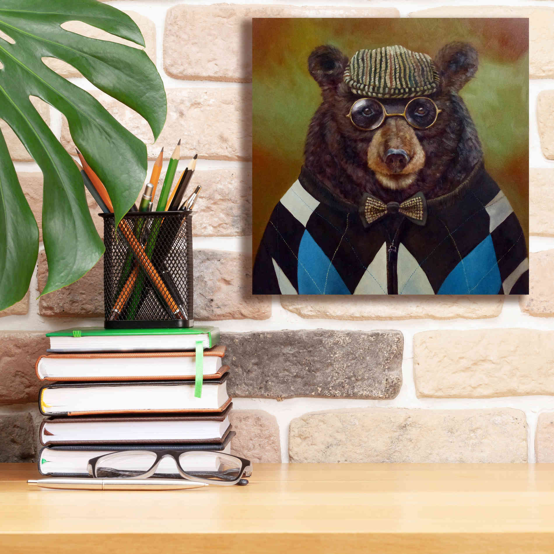 'Papa Bear' by Lucia Heffernan, Canvas Wall Art,12x12