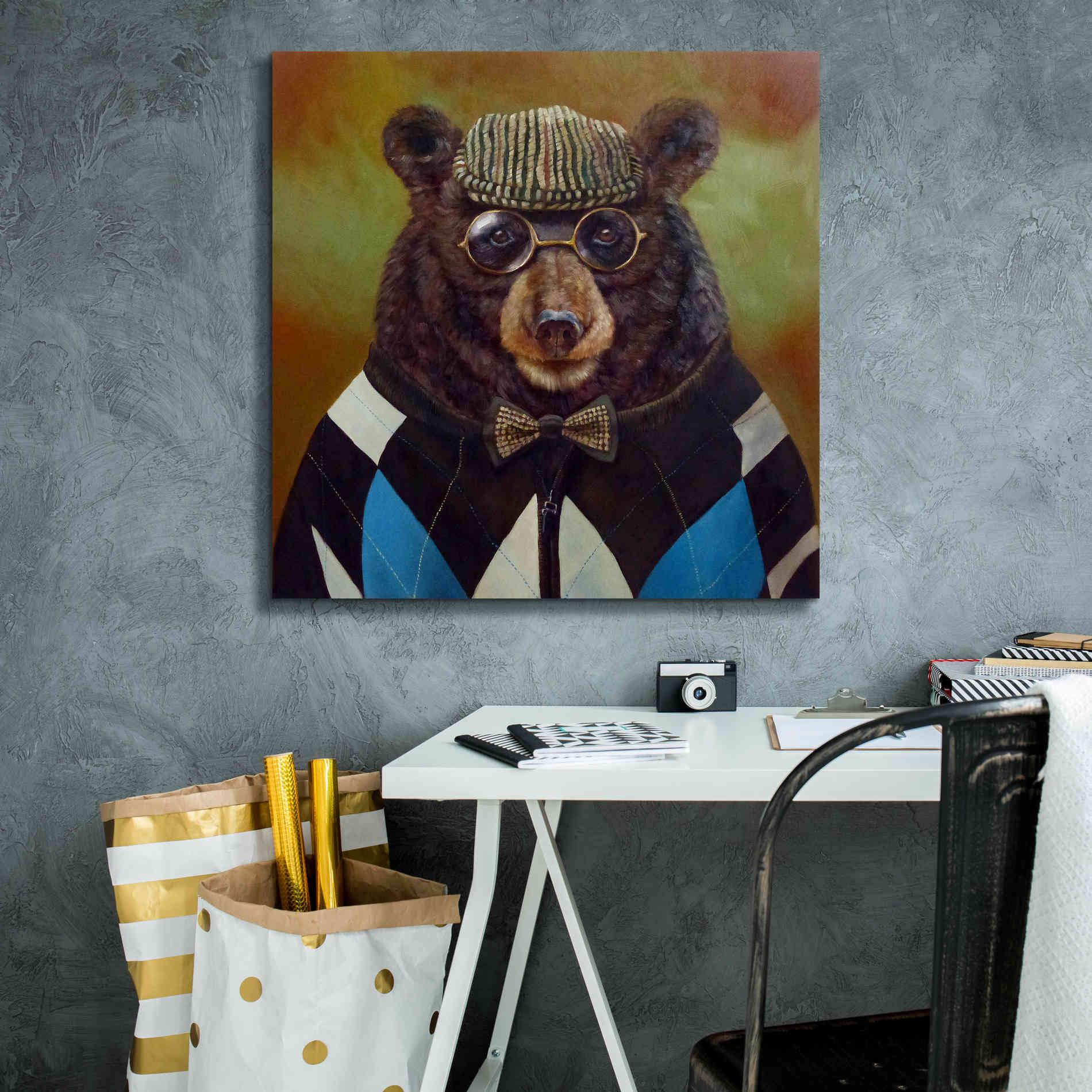 'Papa Bear' by Lucia Heffernan, Canvas Wall Art,26x26