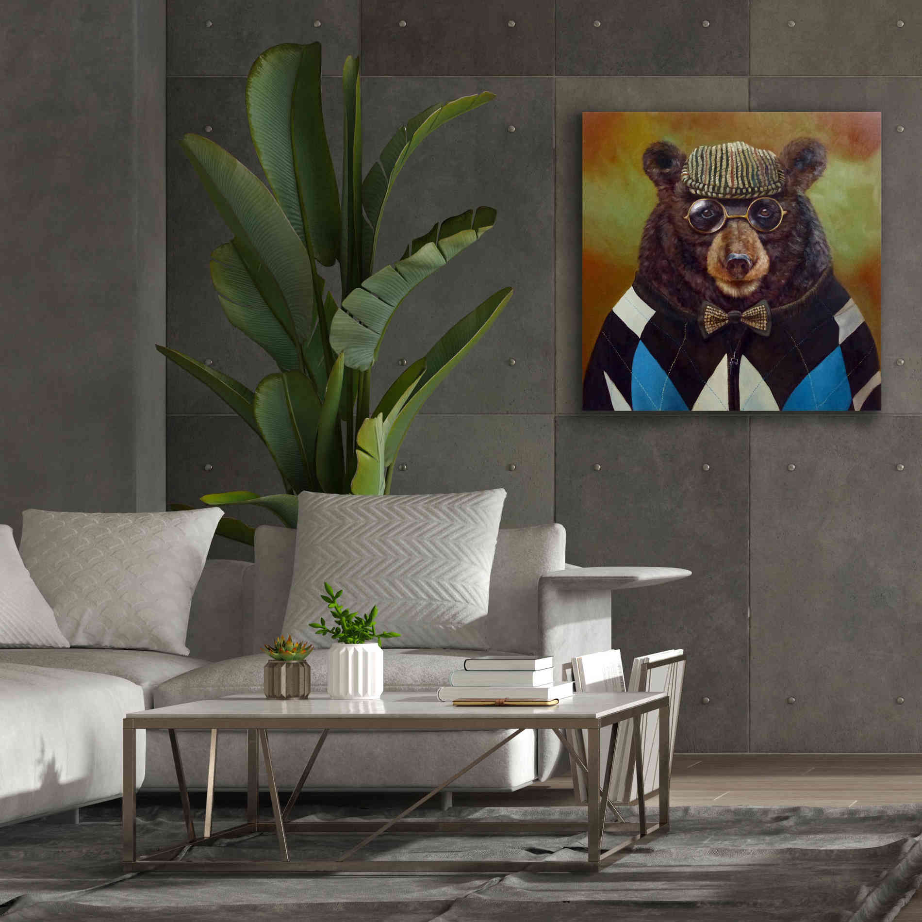 'Papa Bear' by Lucia Heffernan, Canvas Wall Art,37x37