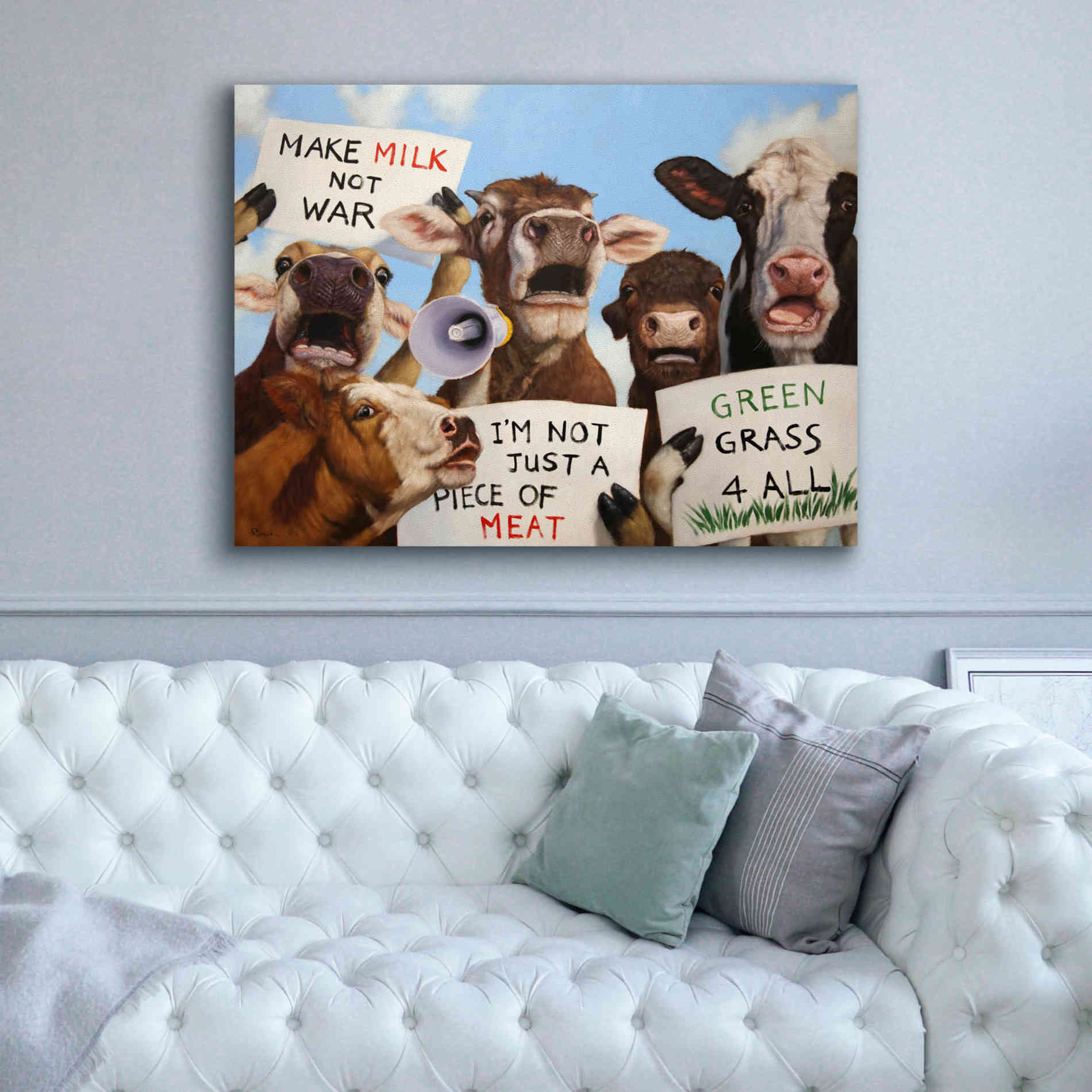 'Political Moooovement' by Lucia Heffernan, Canvas Wall Art,54x40