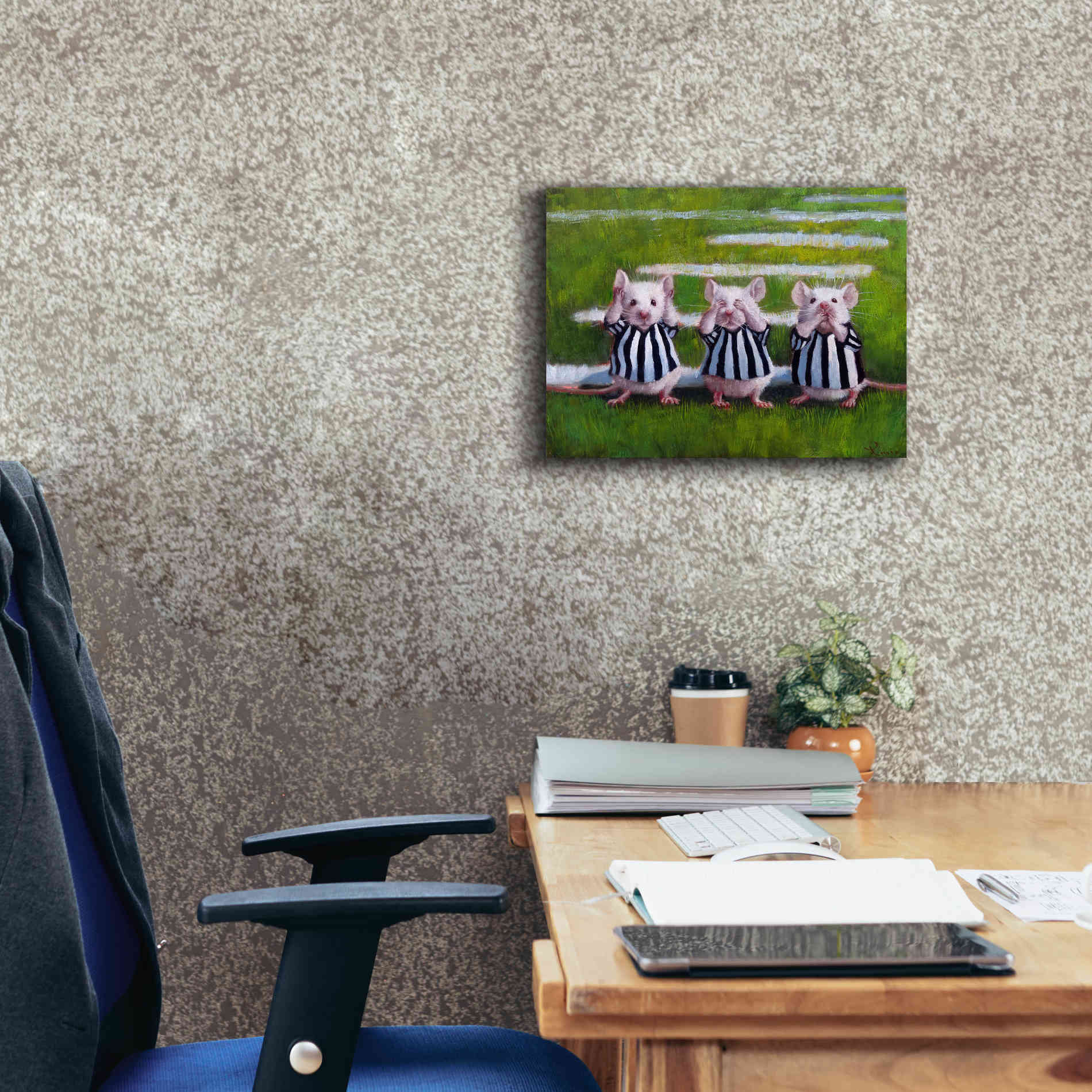 'Three Blind Mice' by Lucia Heffernan, Canvas Wall Art,16x12