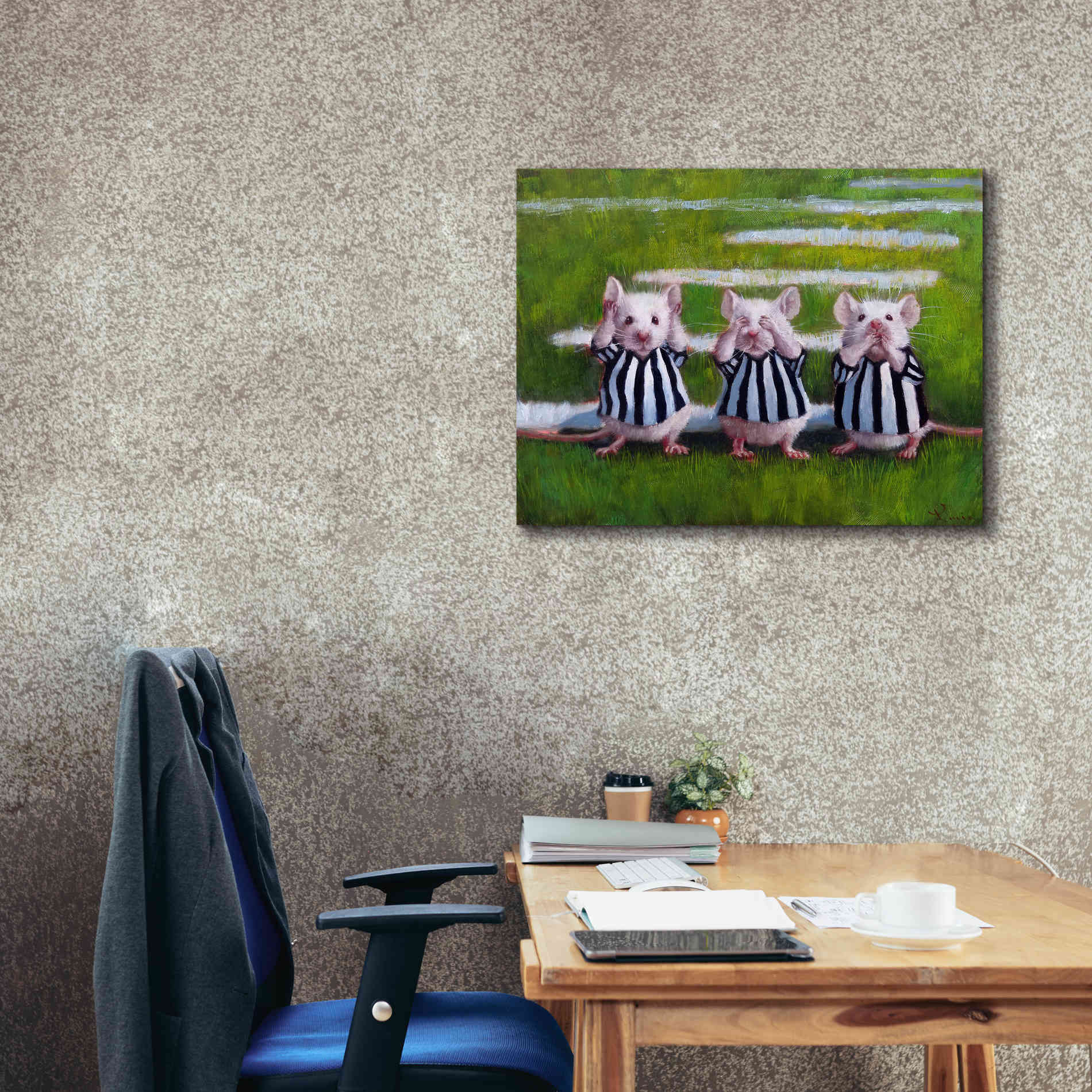 'Three Blind Mice' by Lucia Heffernan, Canvas Wall Art,34x26