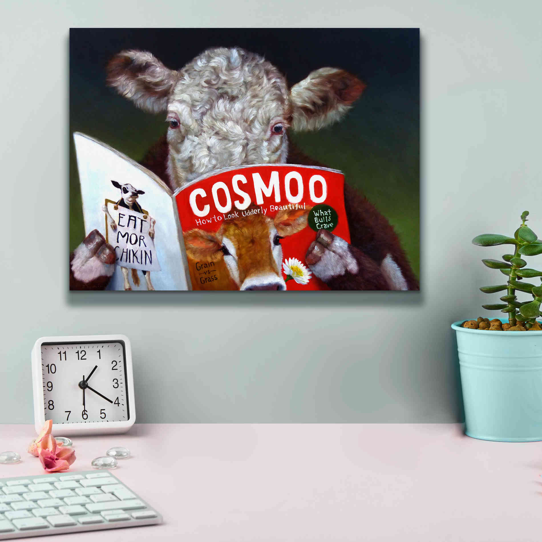 'Cow Tips' by Lucia Heffernan, Canvas Wall Art,16x12