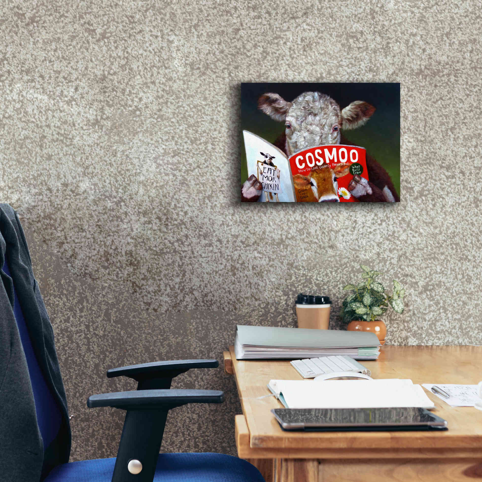 'Cow Tips' by Lucia Heffernan, Canvas Wall Art,16x12