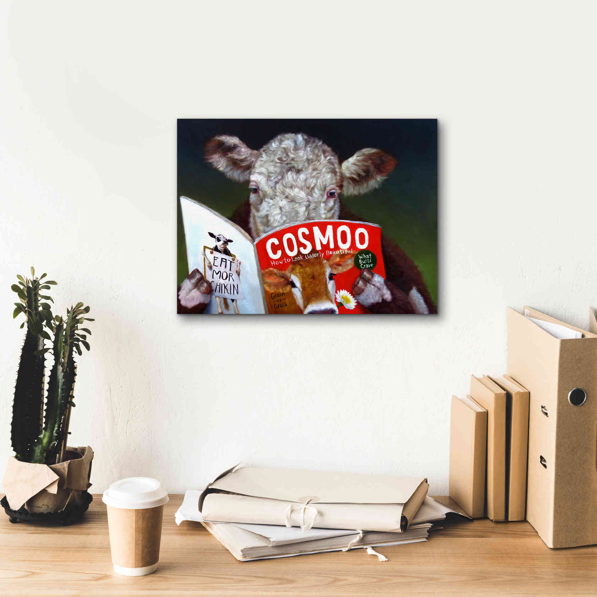 'Cow Tips' by Lucia Heffernan, Canvas Wall Art,16x12