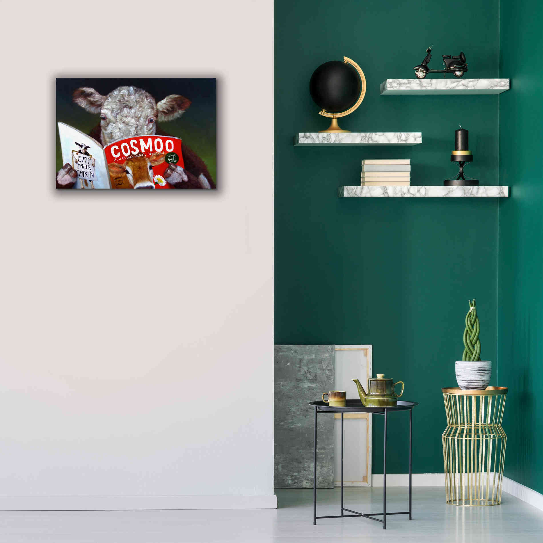 'Cow Tips' by Lucia Heffernan, Canvas Wall Art,26x18