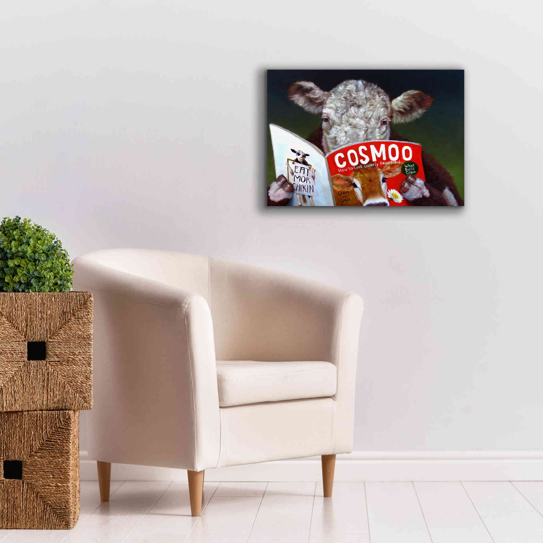'Cow Tips' by Lucia Heffernan, Canvas Wall Art,26x18