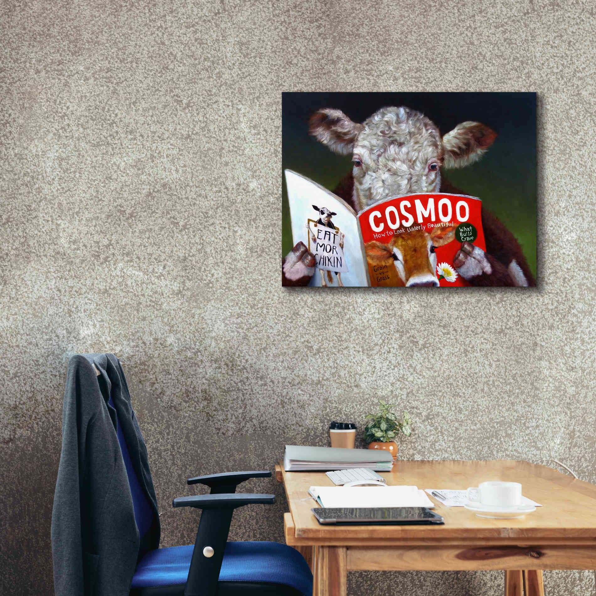 'Cow Tips' by Lucia Heffernan, Canvas Wall Art,34x26