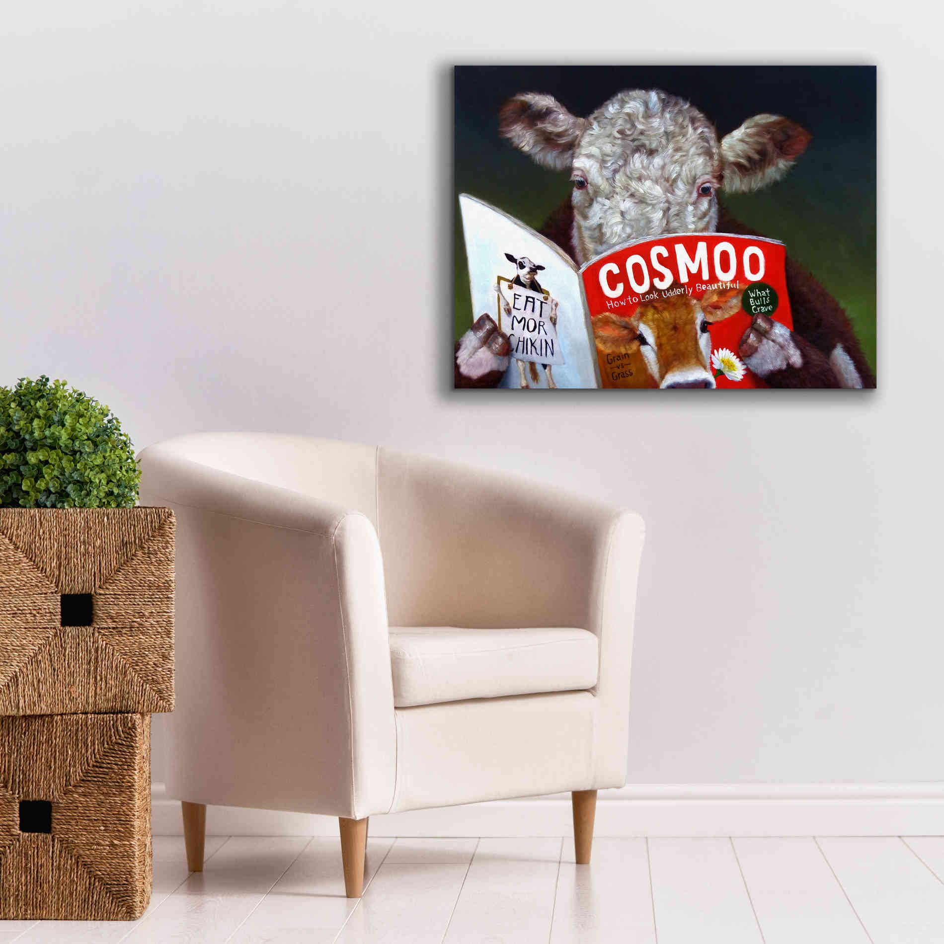 'Cow Tips' by Lucia Heffernan, Canvas Wall Art,34x26