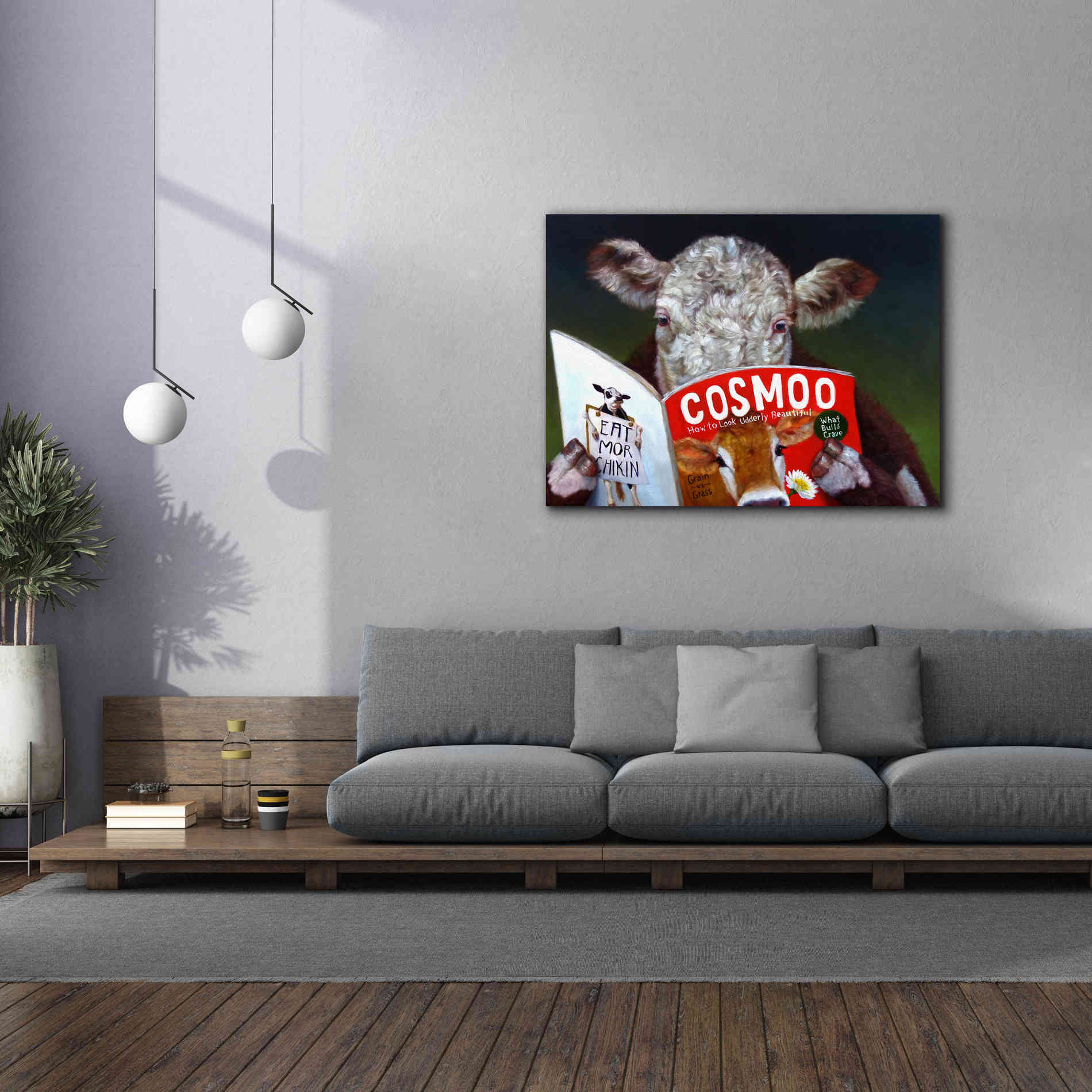 'Cow Tips' by Lucia Heffernan, Canvas Wall Art,54x40