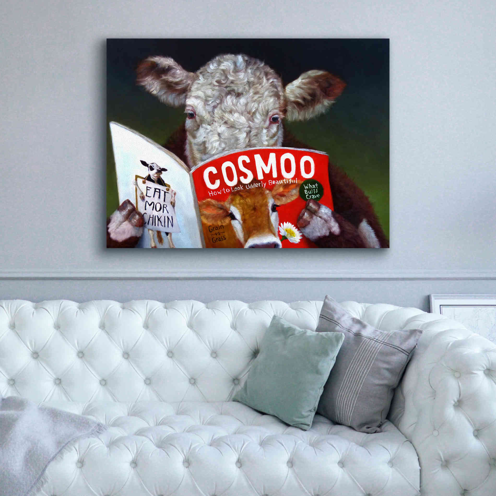 'Cow Tips' by Lucia Heffernan, Canvas Wall Art,54x40