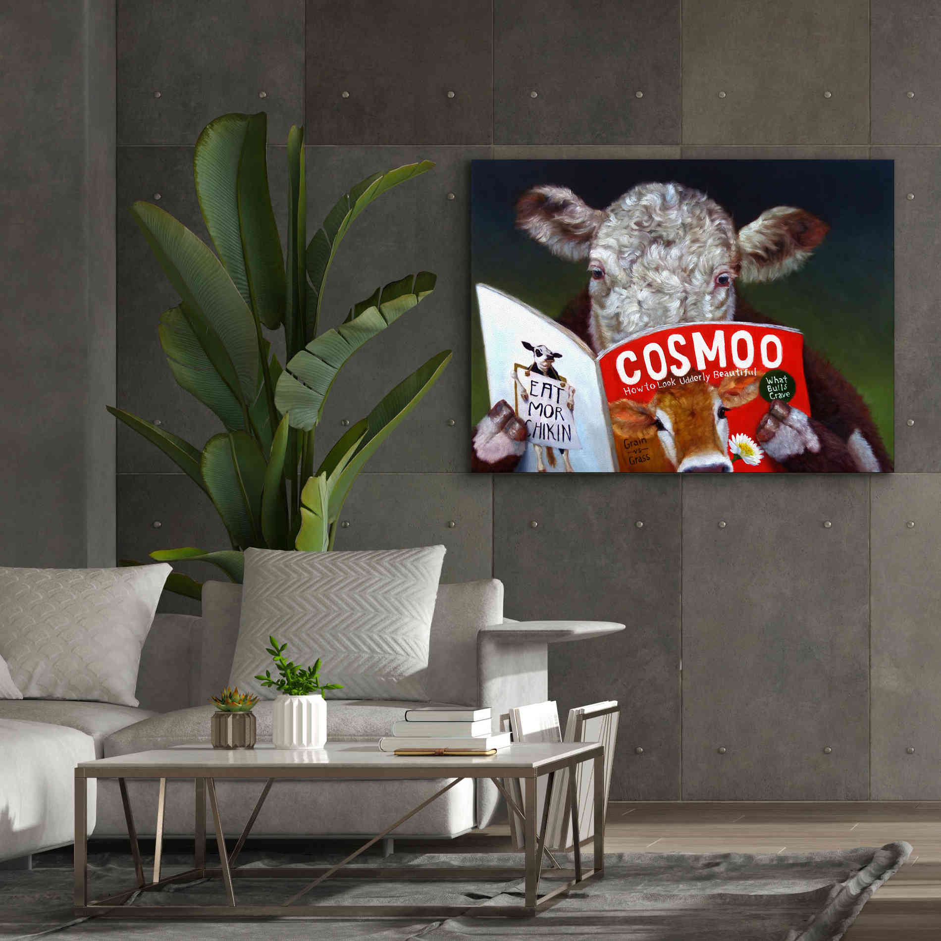 'Cow Tips' by Lucia Heffernan, Canvas Wall Art,54x40