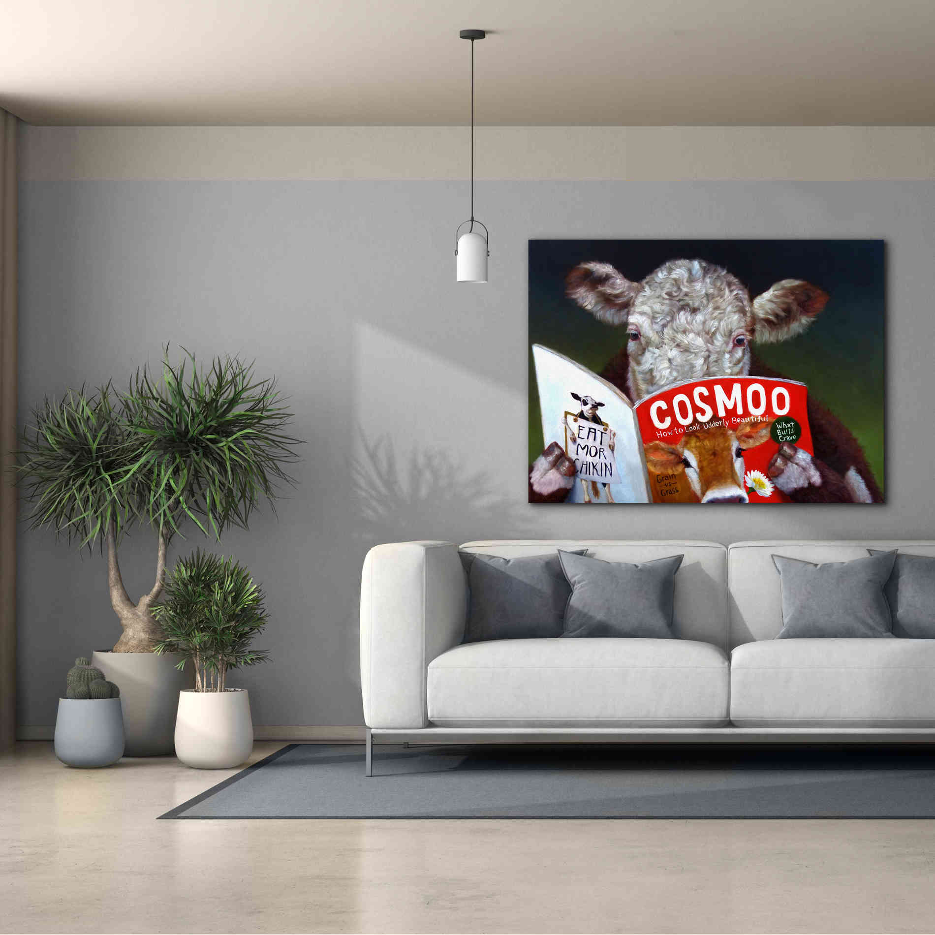 'Cow Tips' by Lucia Heffernan, Canvas Wall Art,54x40