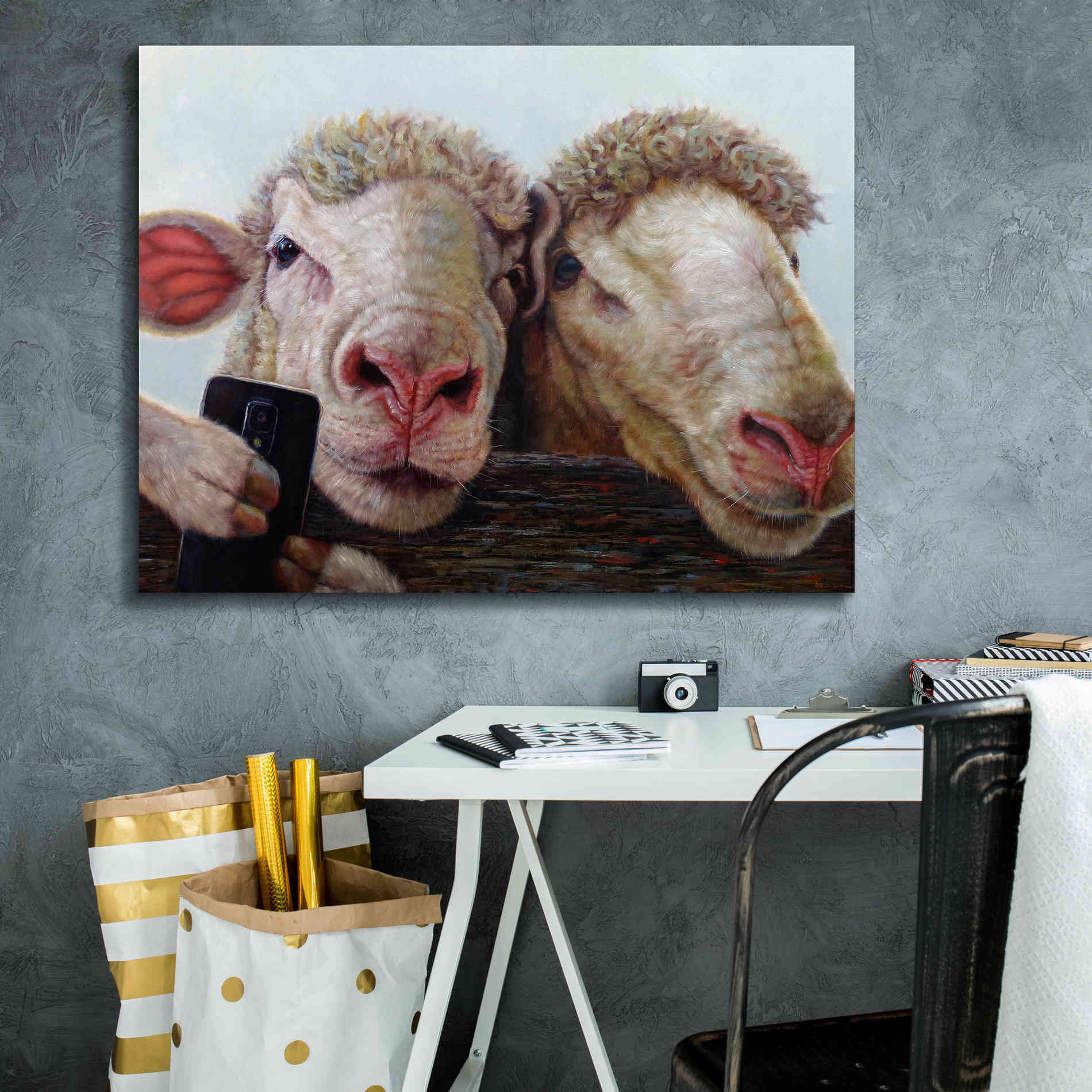 'Selfie' by Lucia Heffernan, Canvas Wall Art,34x26