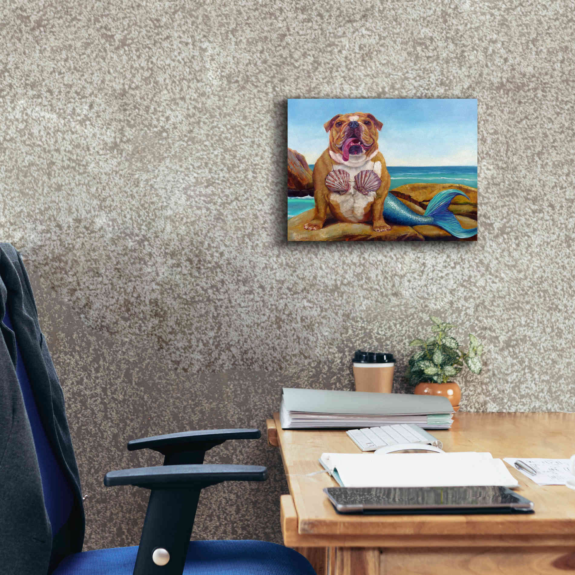 'Mermaid Dog' by Lucia Heffernan, Canvas Wall Art,16x12