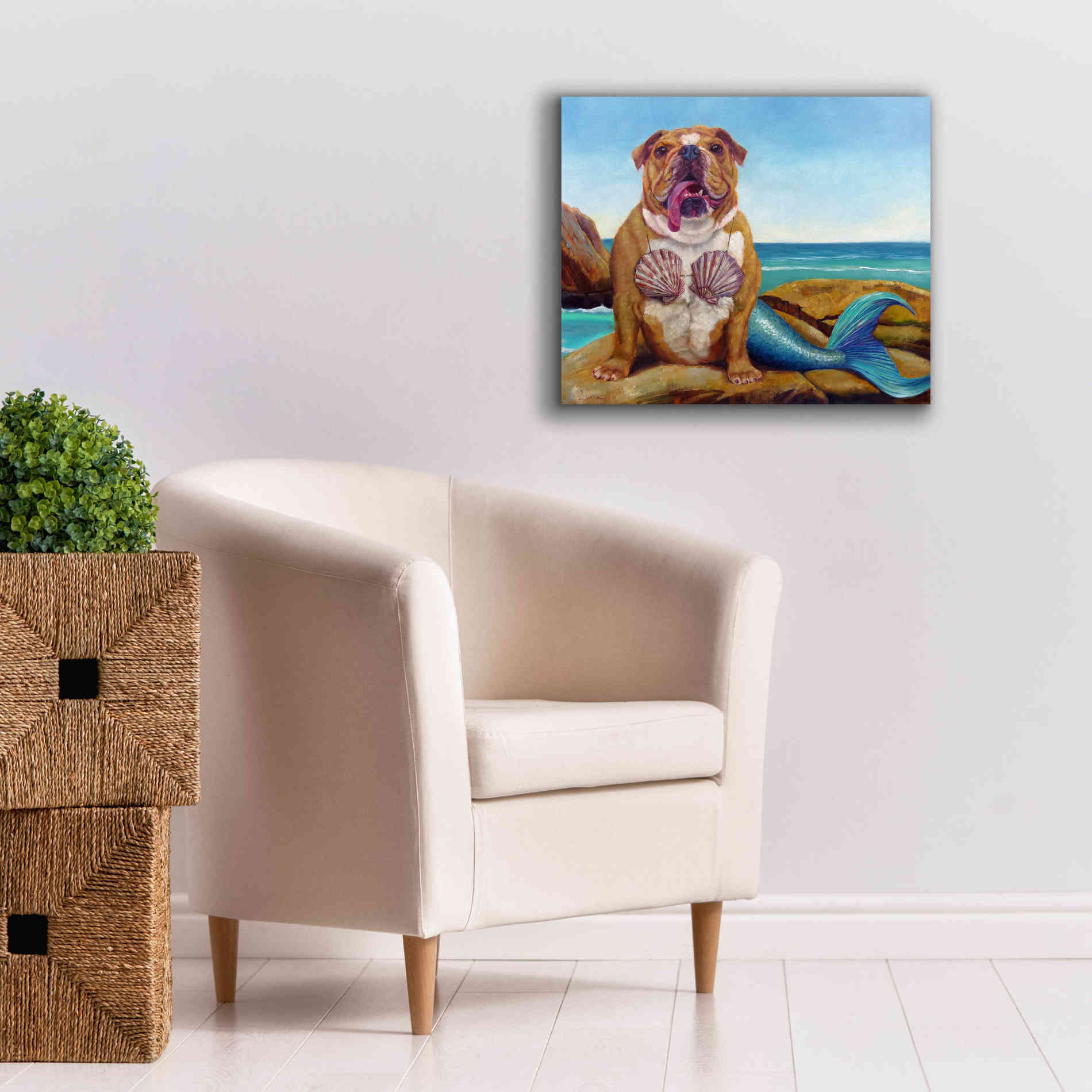 'Mermaid Dog' by Lucia Heffernan, Canvas Wall Art,24x20