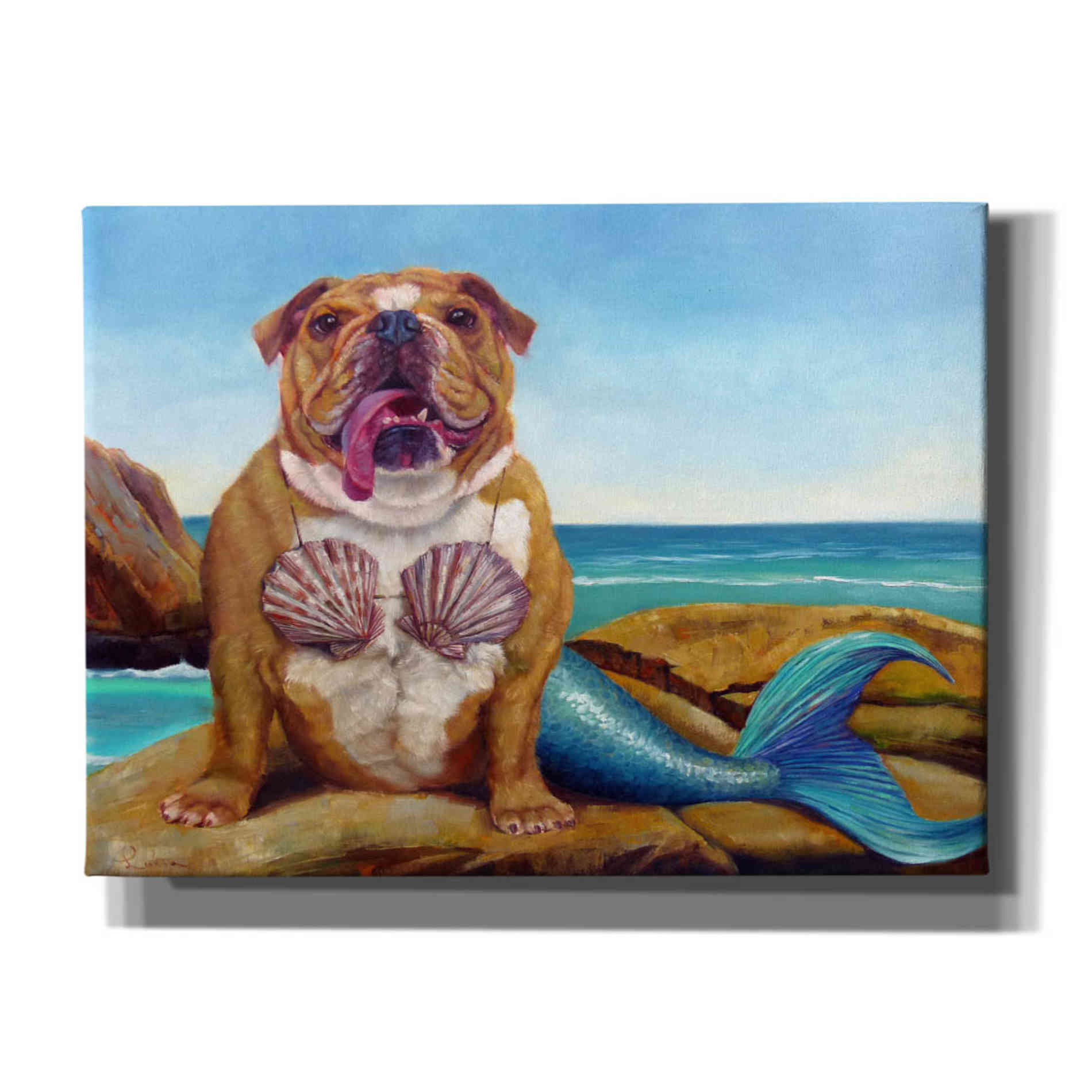 'Mermaid Dog' by Lucia Heffernan, Canvas Wall Art
