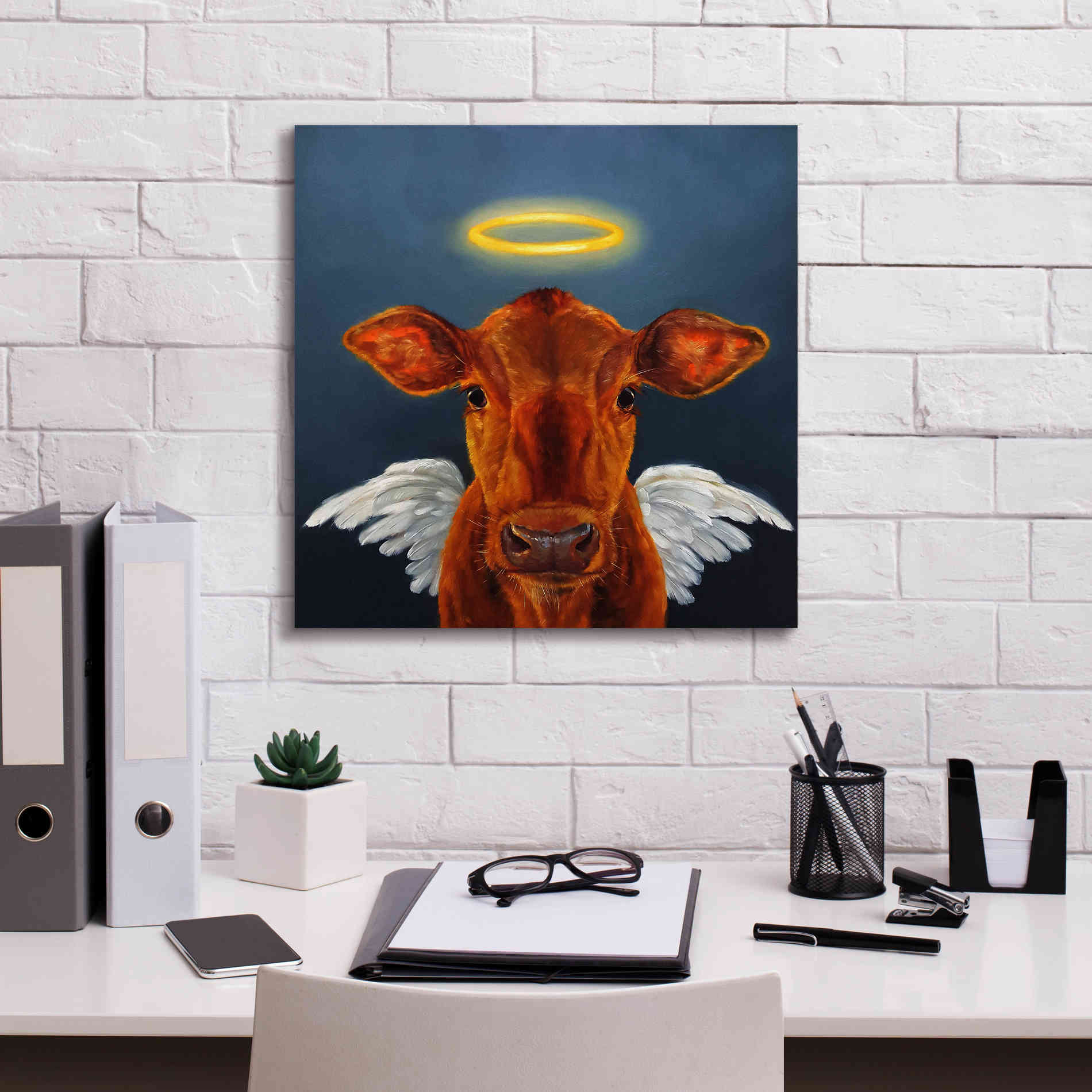 'Holy Cow' by Lucia Heffernan, Canvas Wall Art,18x18