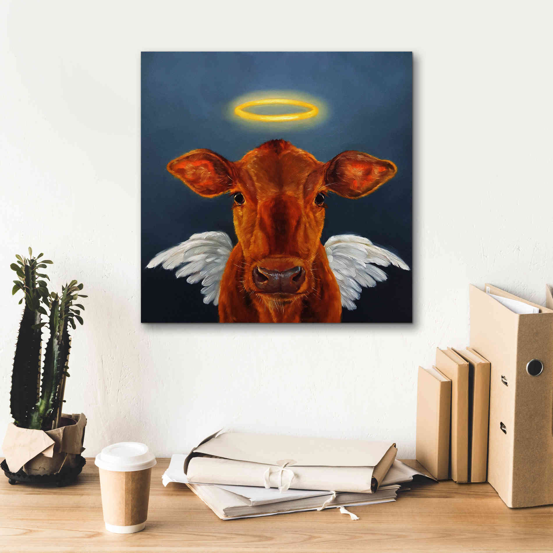 'Holy Cow' by Lucia Heffernan, Canvas Wall Art,18x18