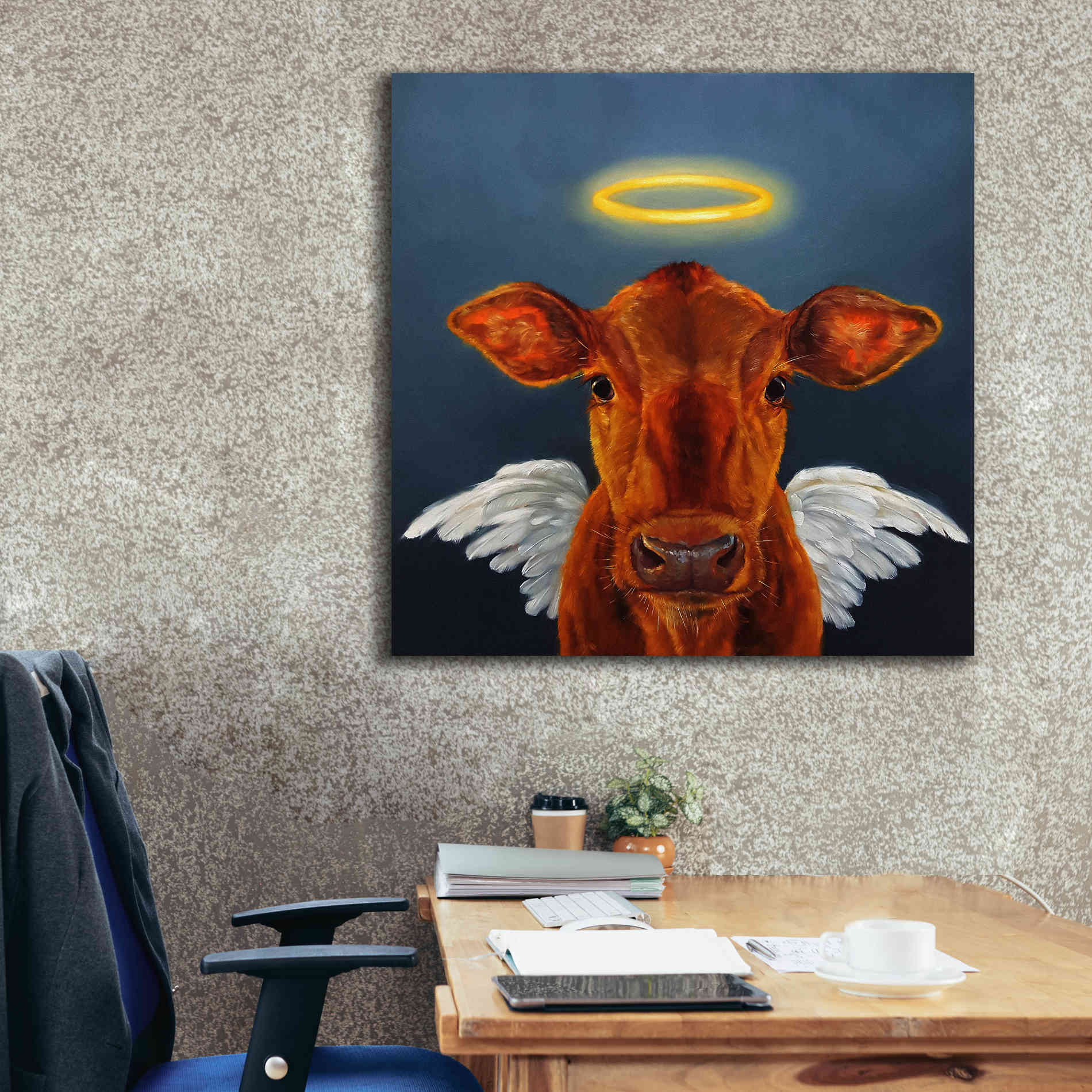 'Holy Cow' by Lucia Heffernan, Canvas Wall Art,37x37