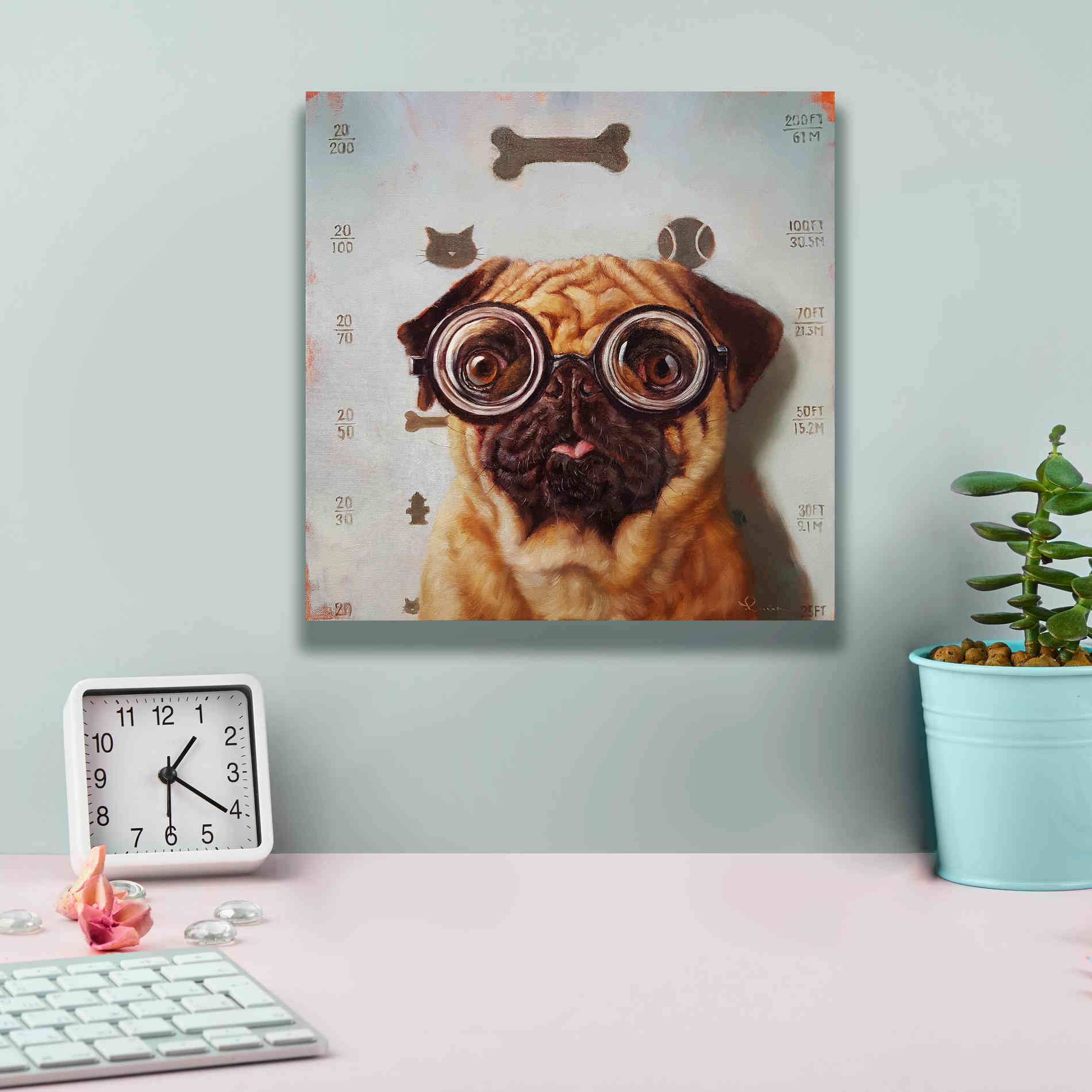 'Canine Eye Exam' by Lucia Heffernan, Canvas Wall Art,12x12
