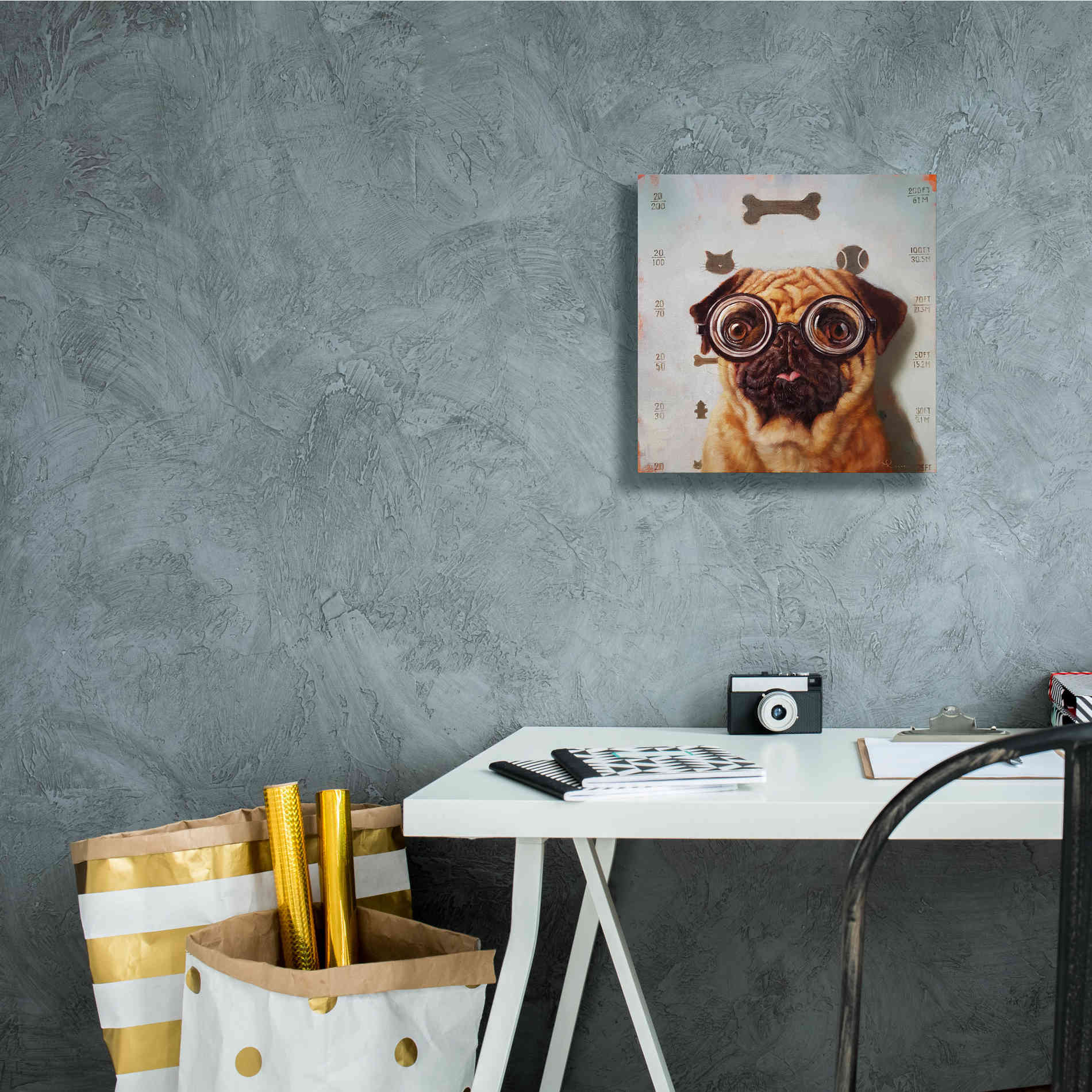 'Canine Eye Exam' by Lucia Heffernan, Canvas Wall Art,12x12