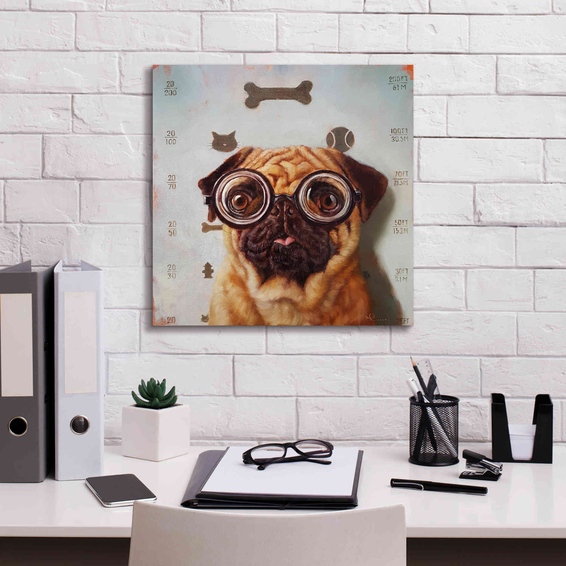 'Canine Eye Exam' by Lucia Heffernan, Canvas Wall Art,18x18