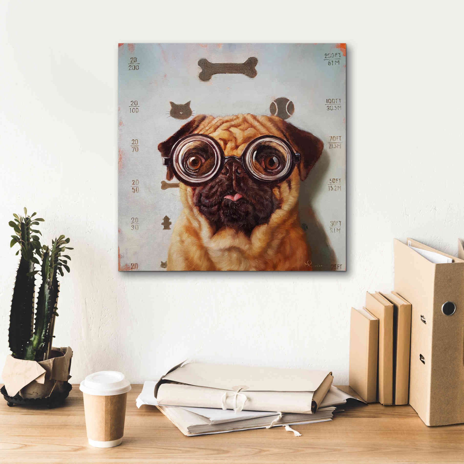 'Canine Eye Exam' by Lucia Heffernan, Canvas Wall Art,18x18