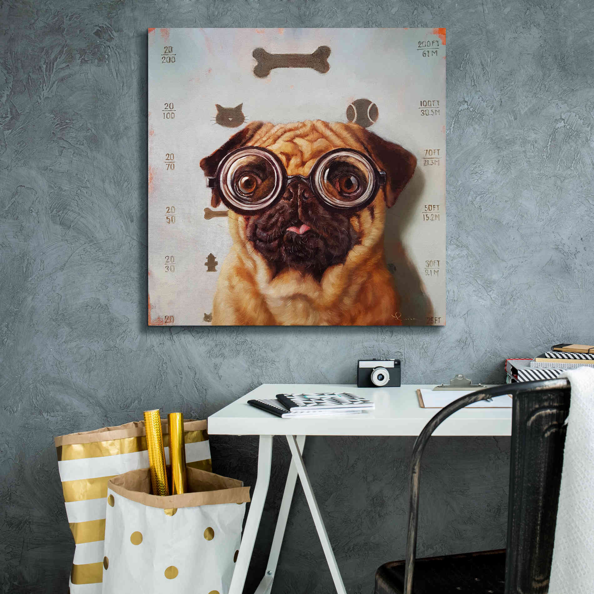 'Canine Eye Exam' by Lucia Heffernan, Canvas Wall Art,26x26