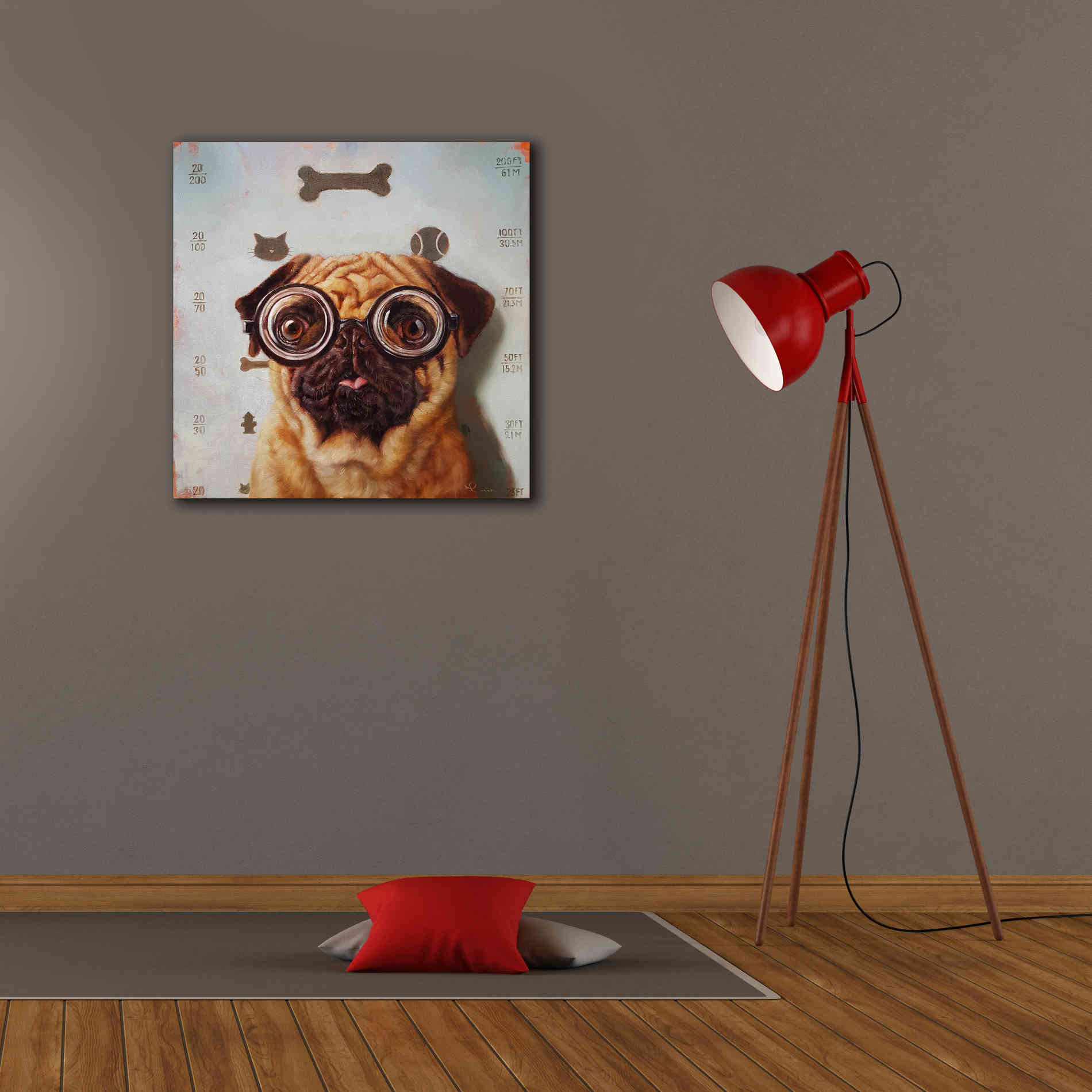 'Canine Eye Exam' by Lucia Heffernan, Canvas Wall Art,26x26