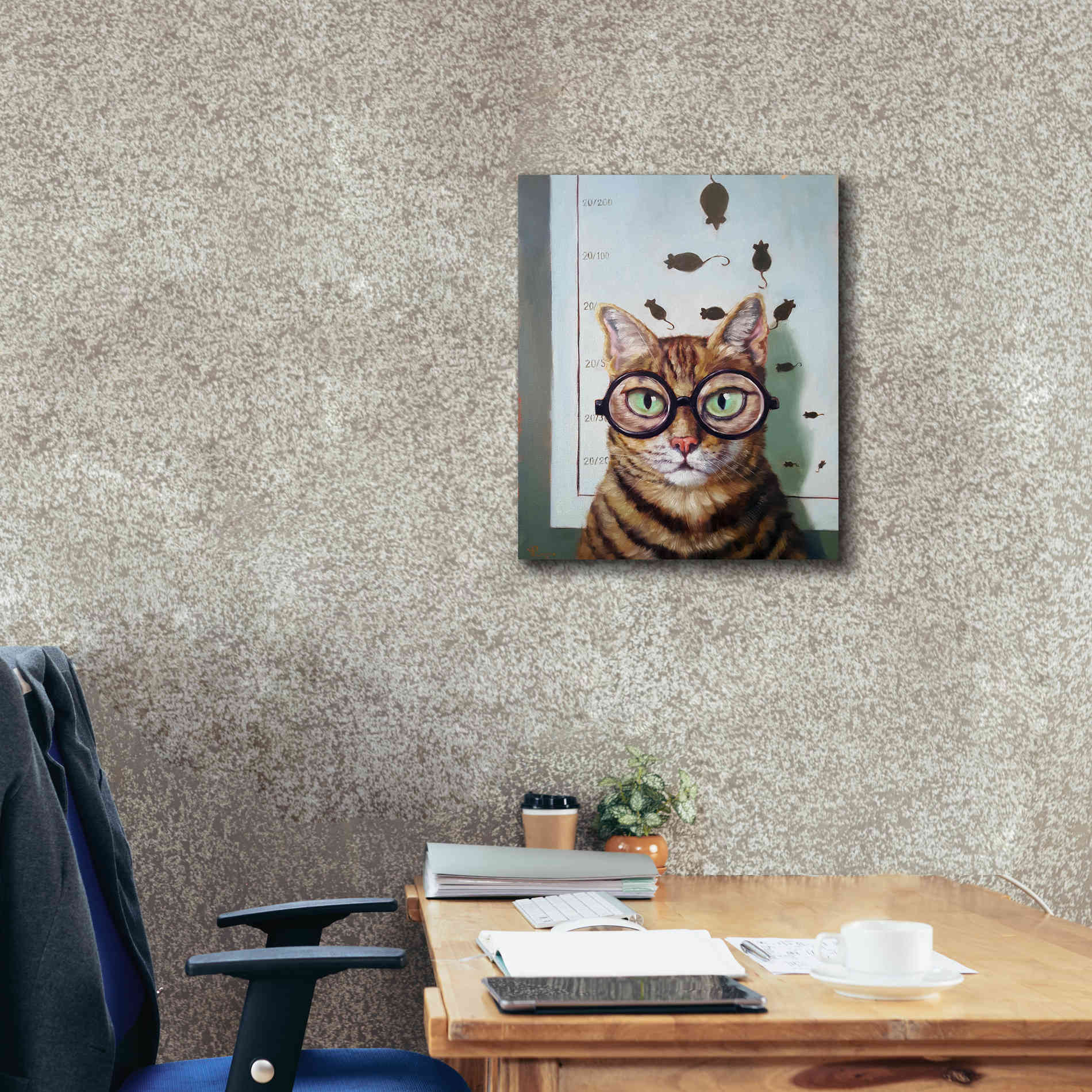 'Feline Eye Exam' by Lucia Heffernan, Canvas Wall Art,20x24