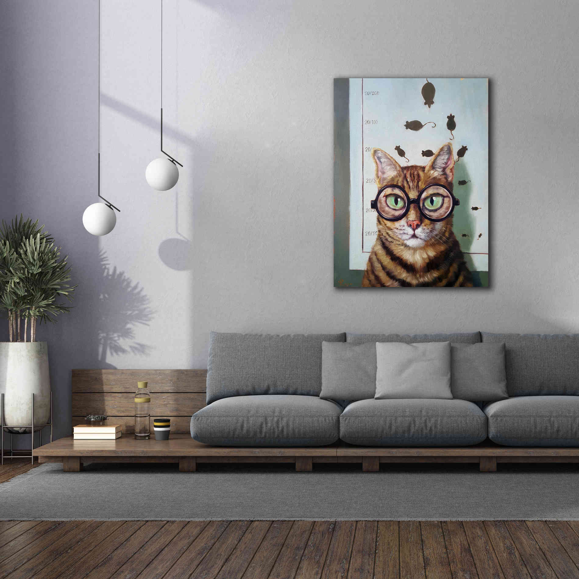 'Feline Eye Exam' by Lucia Heffernan, Canvas Wall Art,40x54