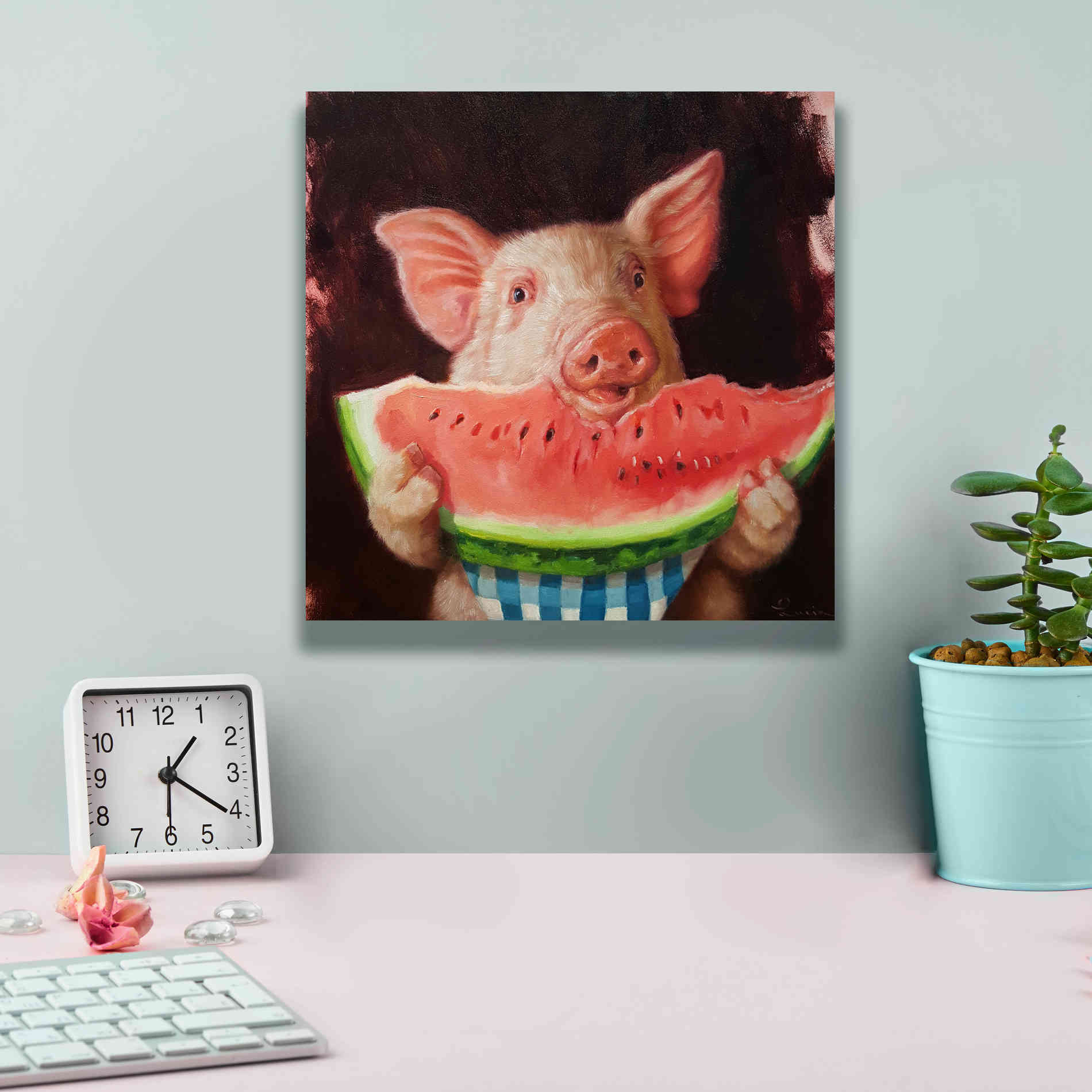 'Pig Out' by Lucia Heffernan, Canvas Wall Art,12x12