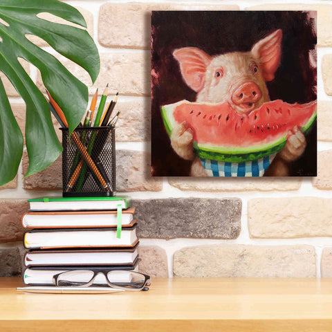 Image of 'Pig Out' by Lucia Heffernan, Canvas Wall Art,12x12