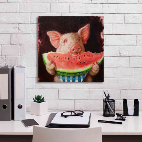Image of 'Pig Out' by Lucia Heffernan, Canvas Wall Art,18x18