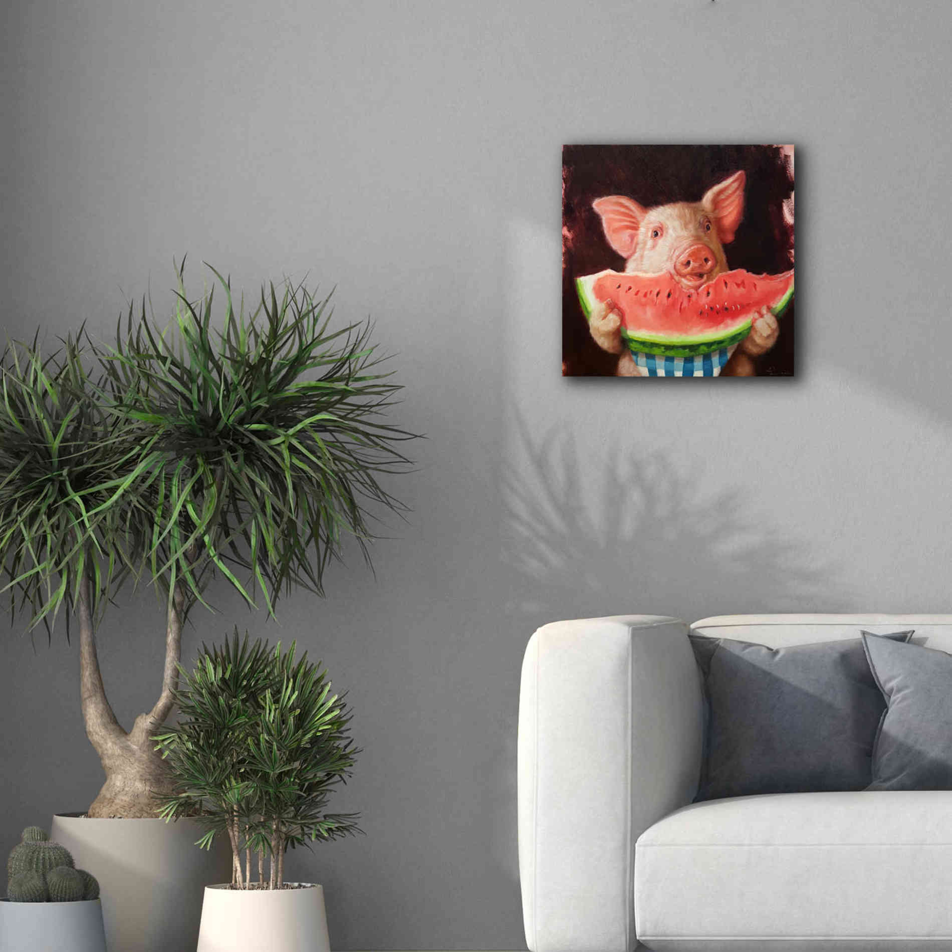 'Pig Out' by Lucia Heffernan, Canvas Wall Art,18x18