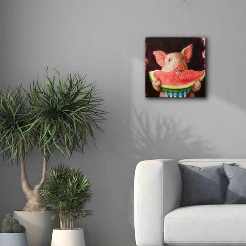 Image of 'Pig Out' by Lucia Heffernan, Canvas Wall Art,18x18
