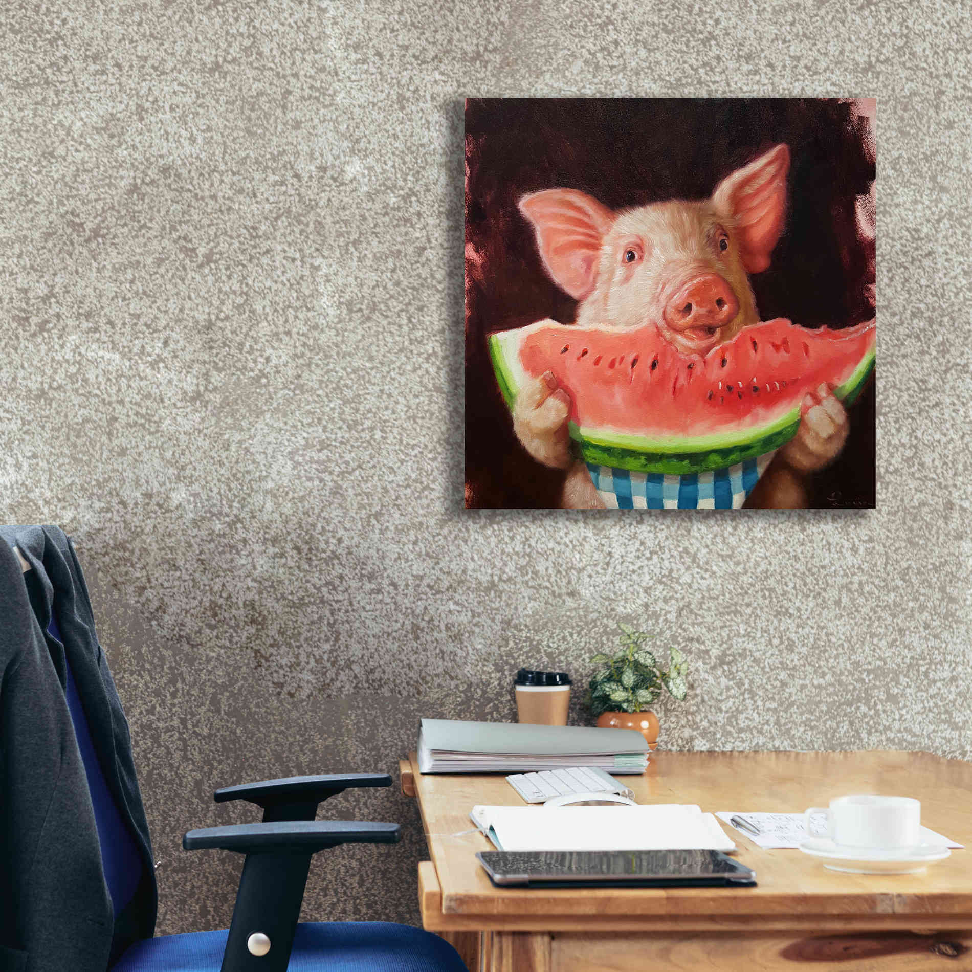 'Pig Out' by Lucia Heffernan, Canvas Wall Art,26x26