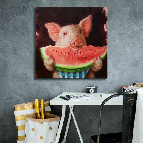 Image of 'Pig Out' by Lucia Heffernan, Canvas Wall Art,26x26