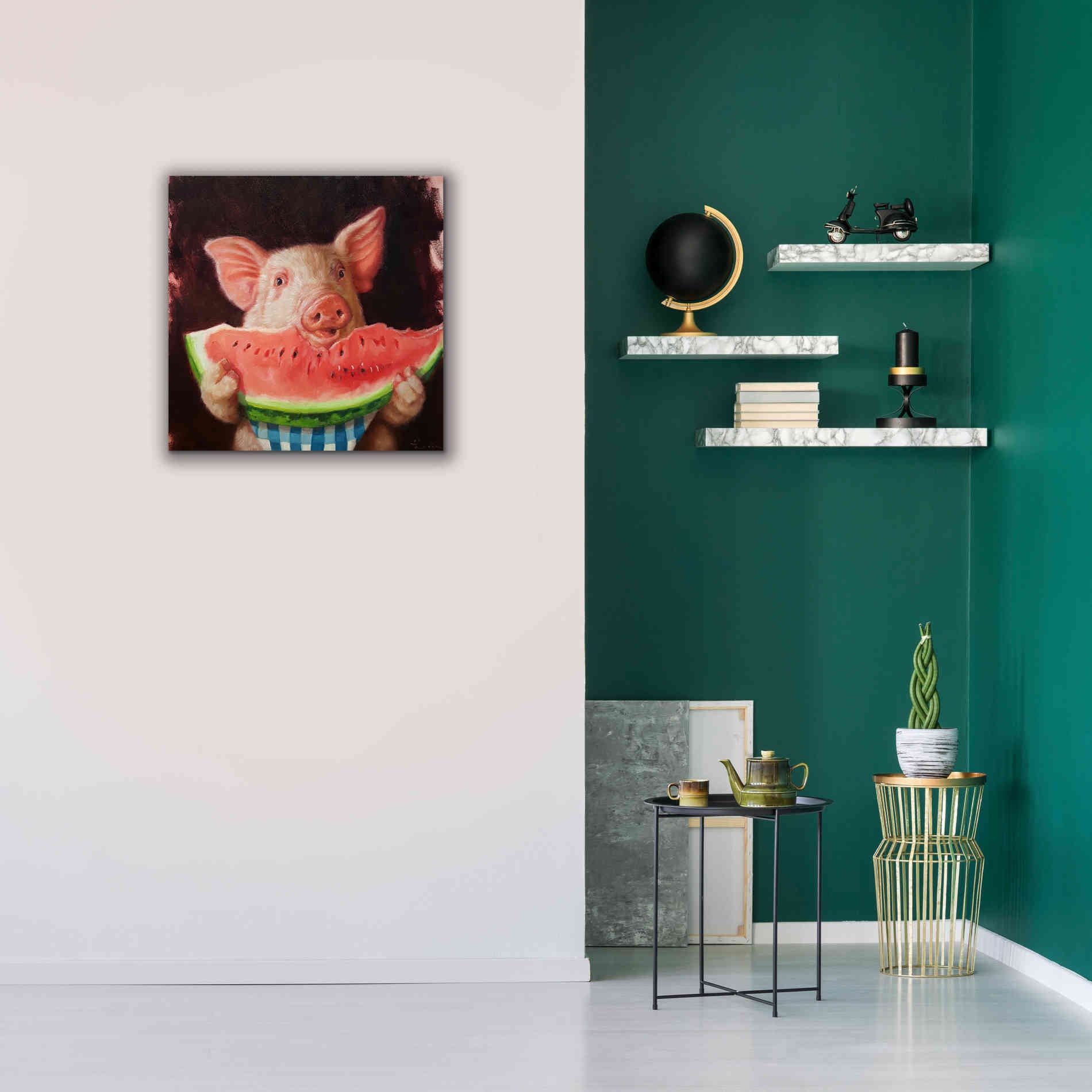 'Pig Out' by Lucia Heffernan, Canvas Wall Art,26x26