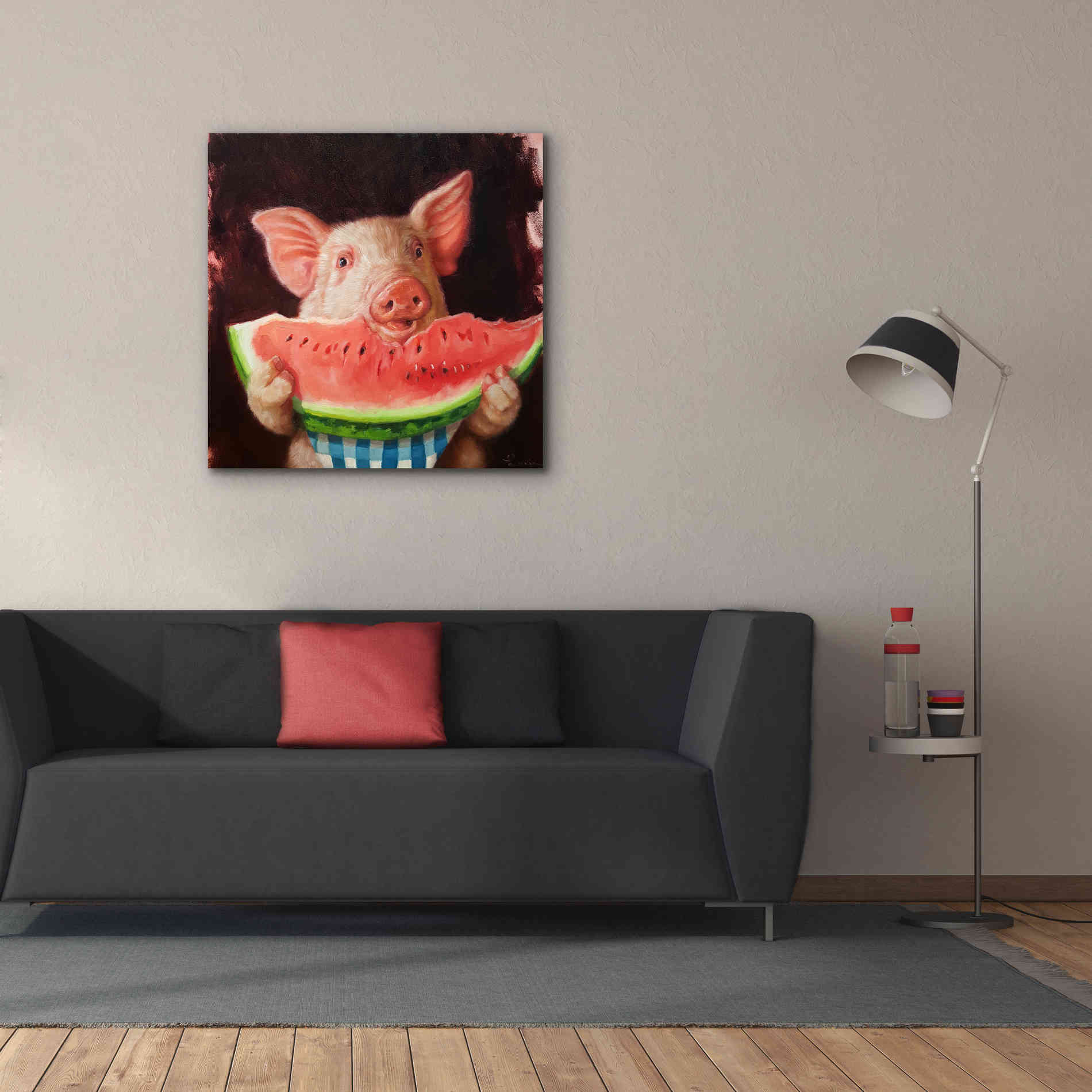 'Pig Out' by Lucia Heffernan, Canvas Wall Art,37x37