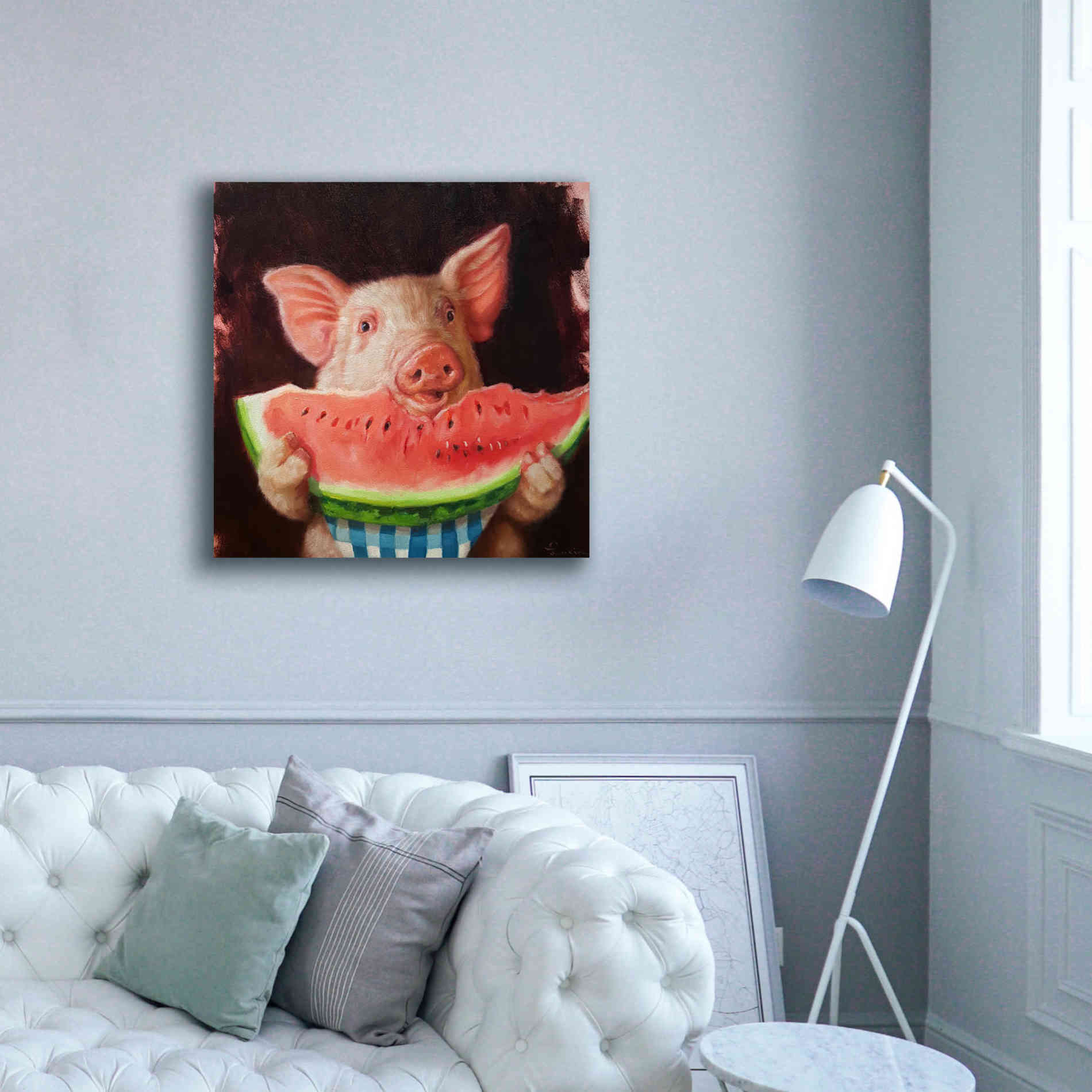'Pig Out' by Lucia Heffernan, Canvas Wall Art,37x37