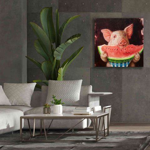 Image of 'Pig Out' by Lucia Heffernan, Canvas Wall Art,37x37