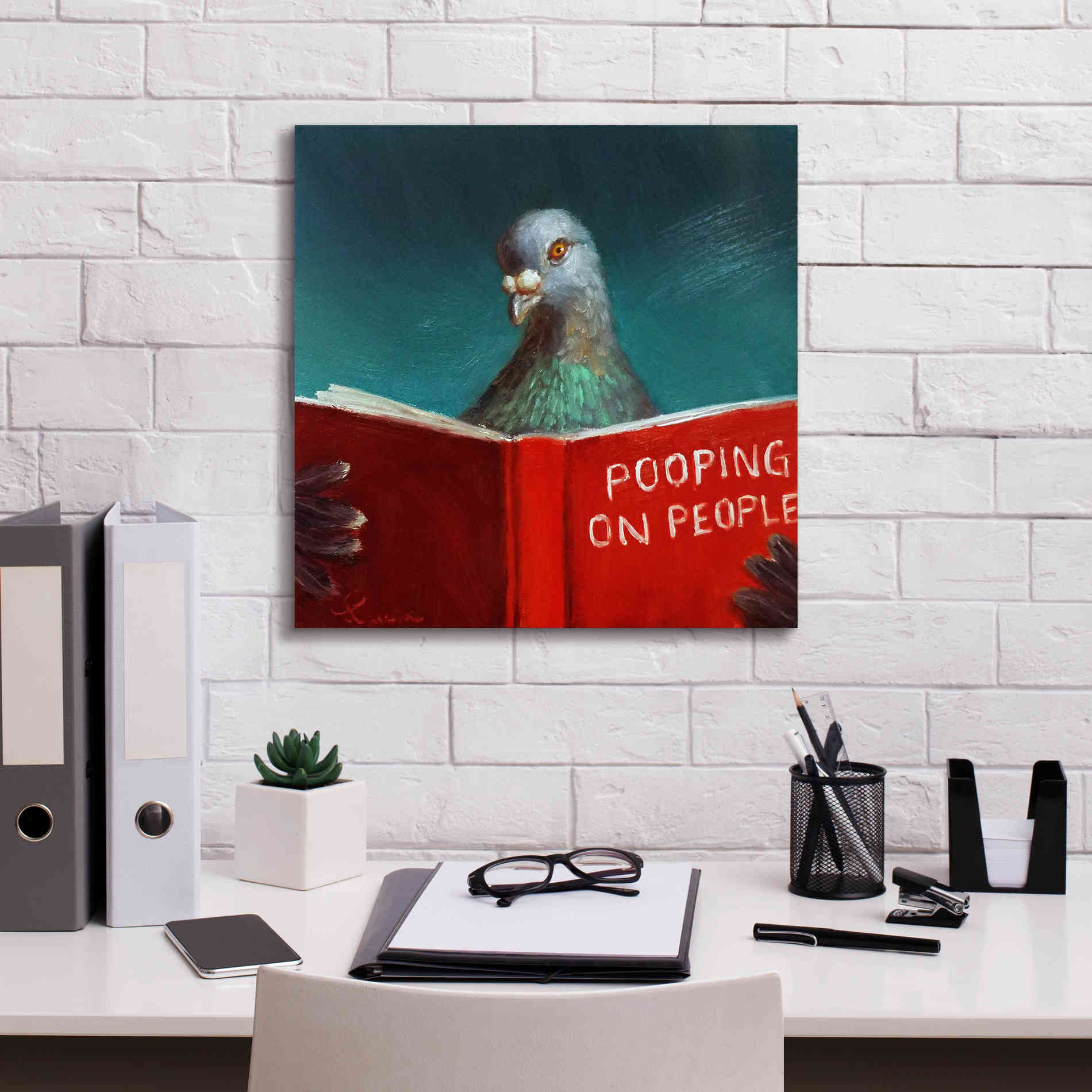 'Pooping on People' by Lucia Heffernan, Canvas Wall Art,18x18