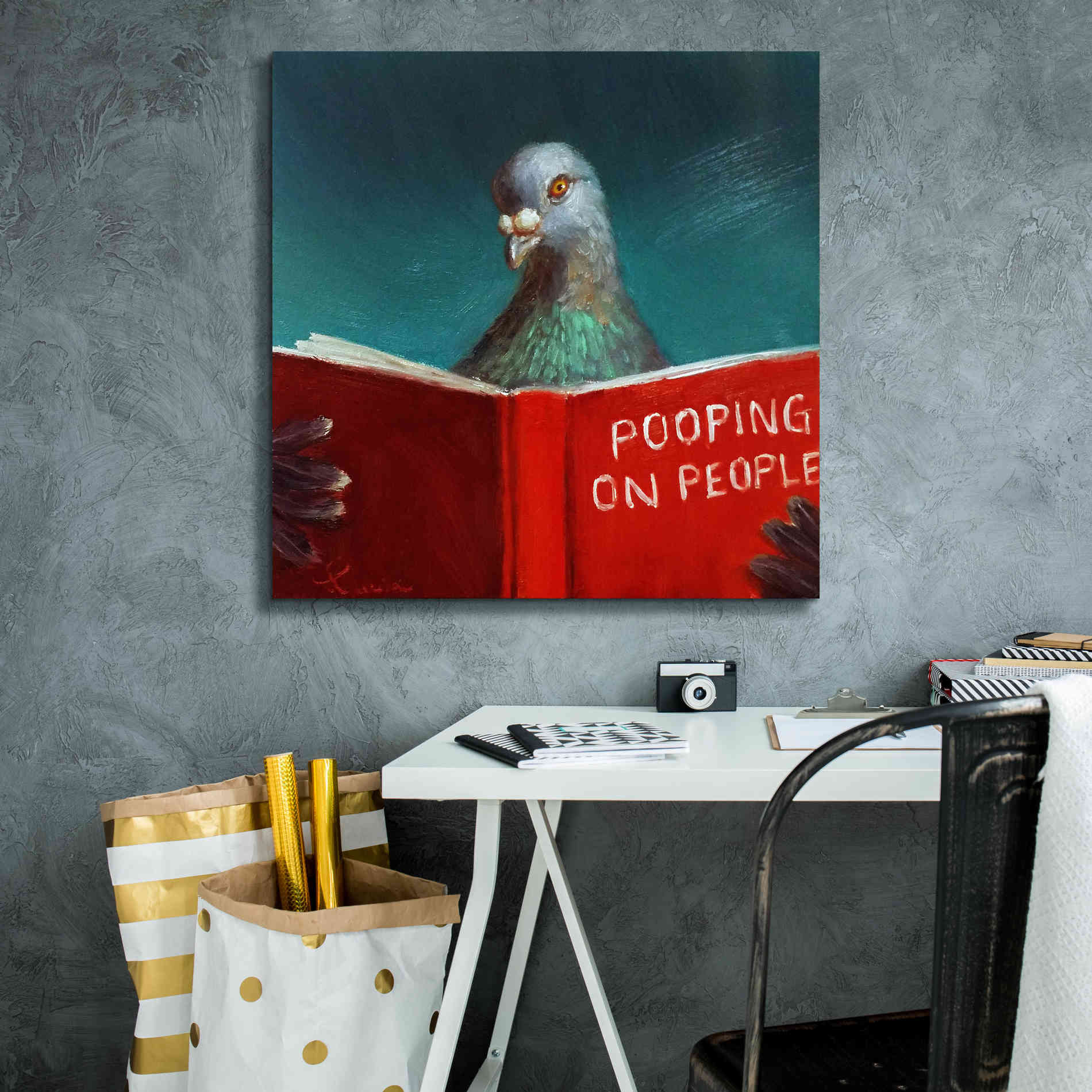 'Pooping on People' by Lucia Heffernan, Canvas Wall Art,26x26