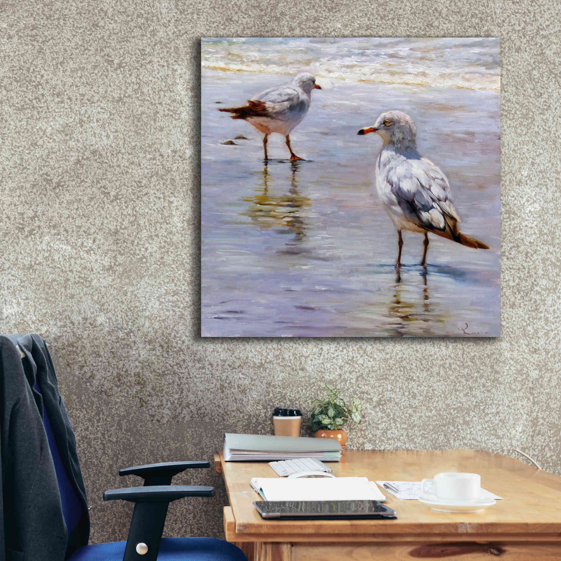 'Waders' by Lucia Heffernan, Canvas Wall Art,37x37