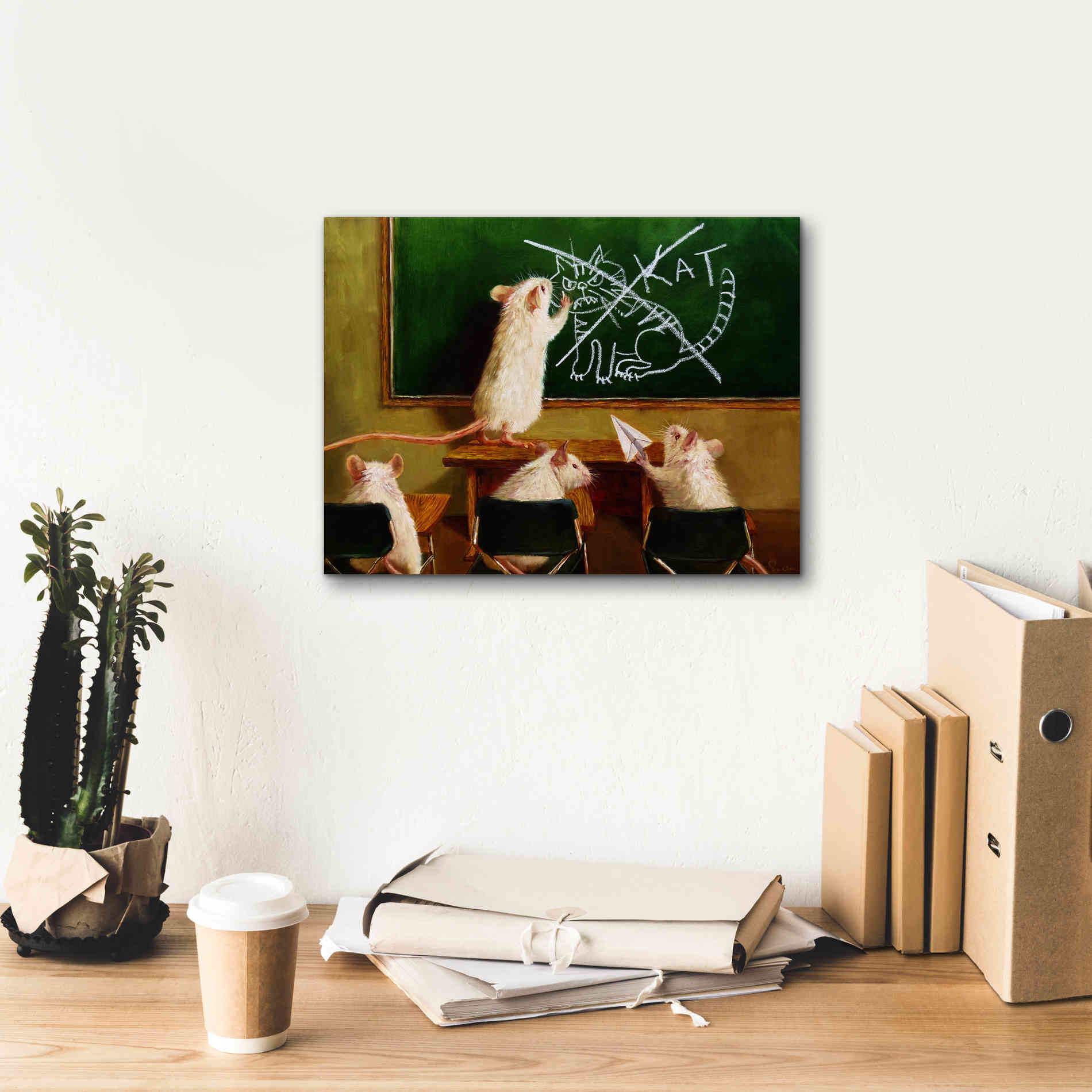 'When the Cat Is Away' by Lucia Heffernan, Canvas Wall Art,16x12